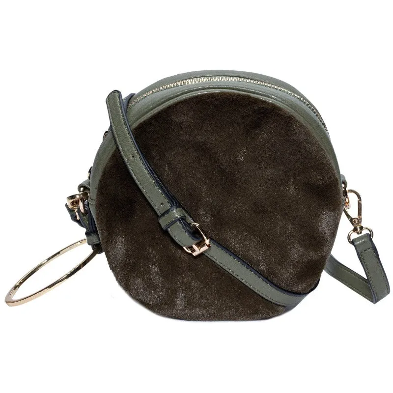 The ring leader faux fur circular bag (3 Colors)
