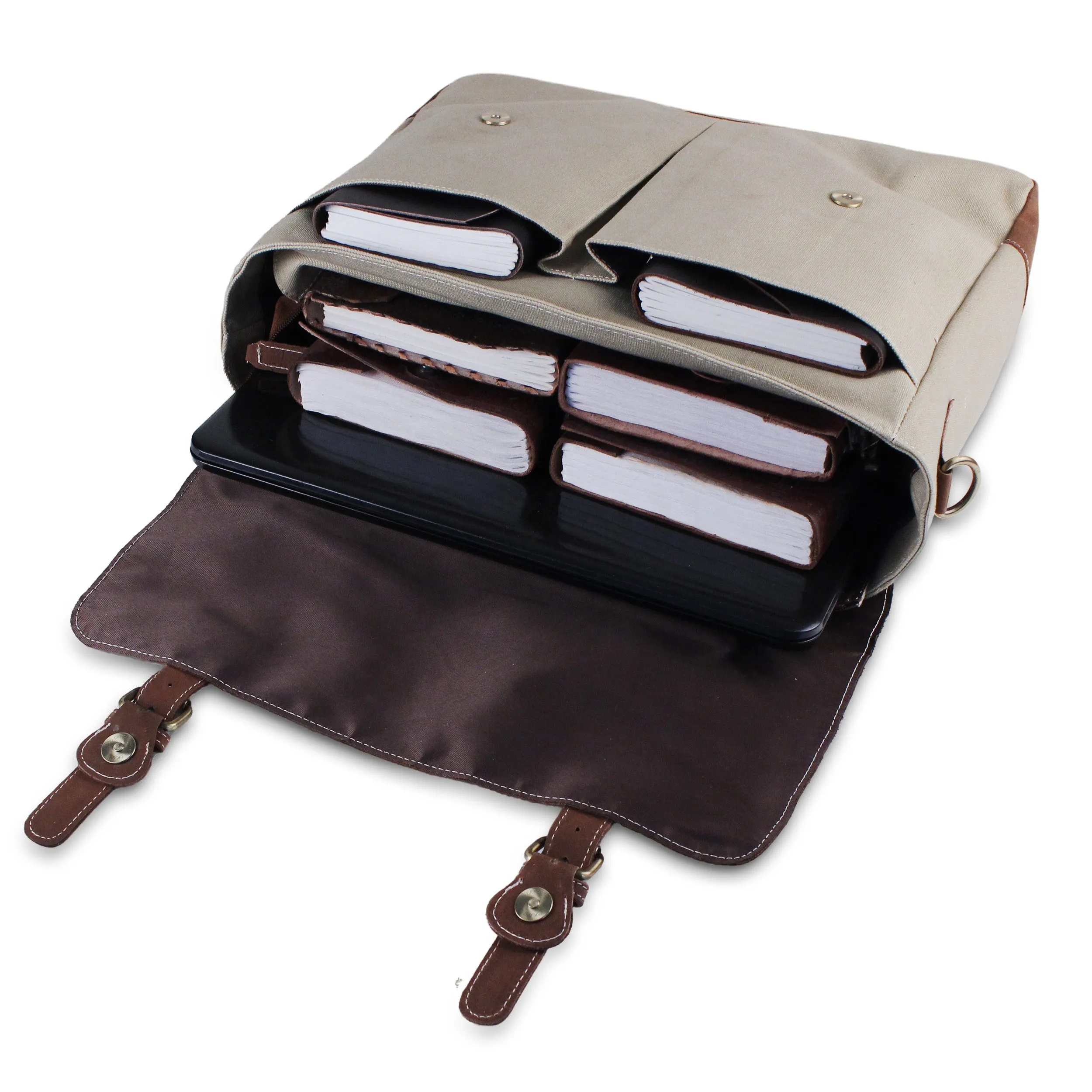 The Wilson | Leather Messenger | White