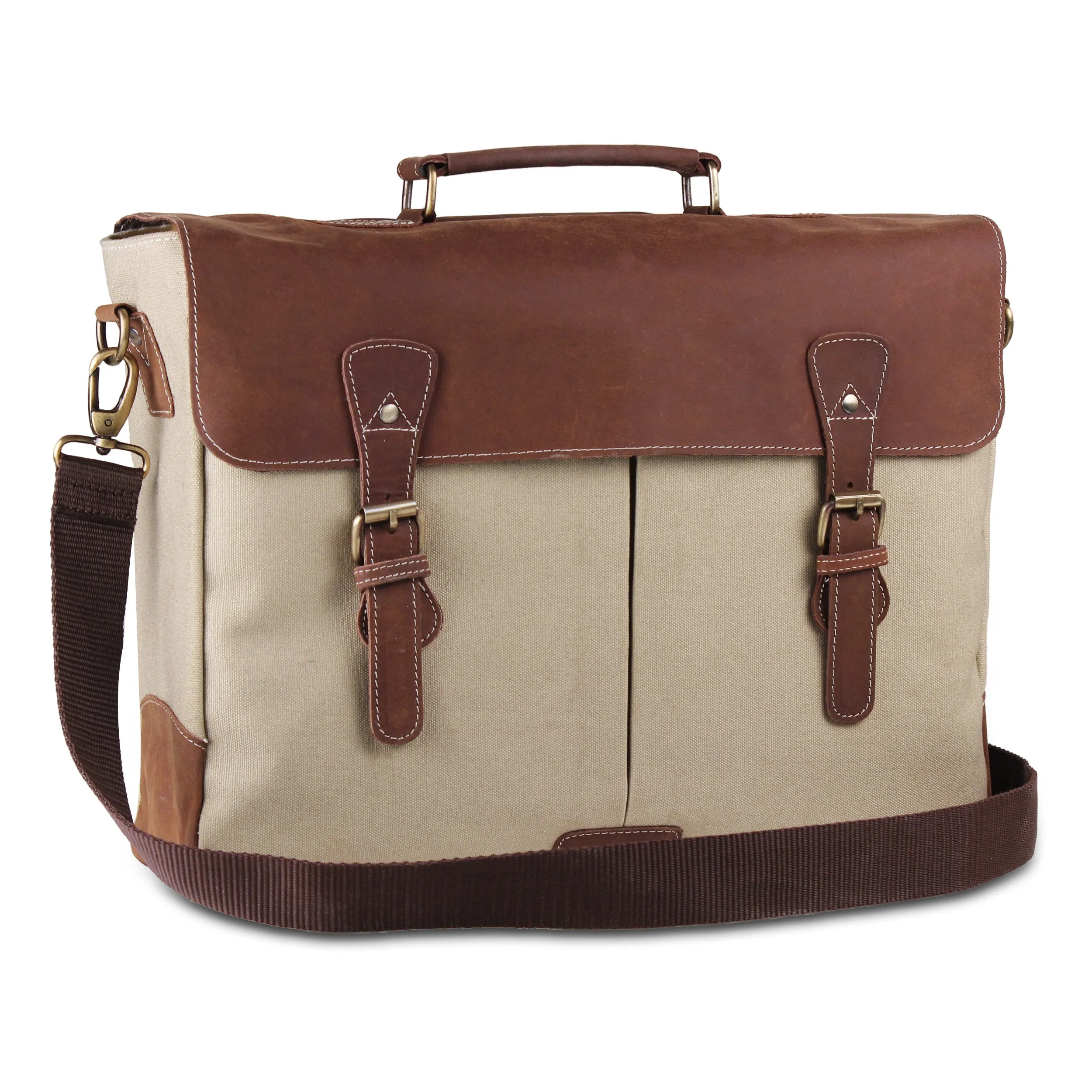 The Wilson | Leather Messenger | White