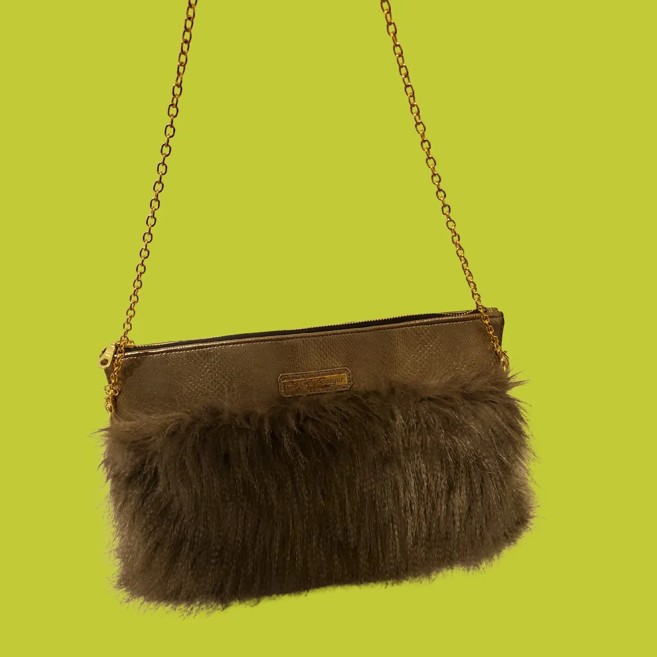 Tiffany Fur Shoulder Bag-Bronze