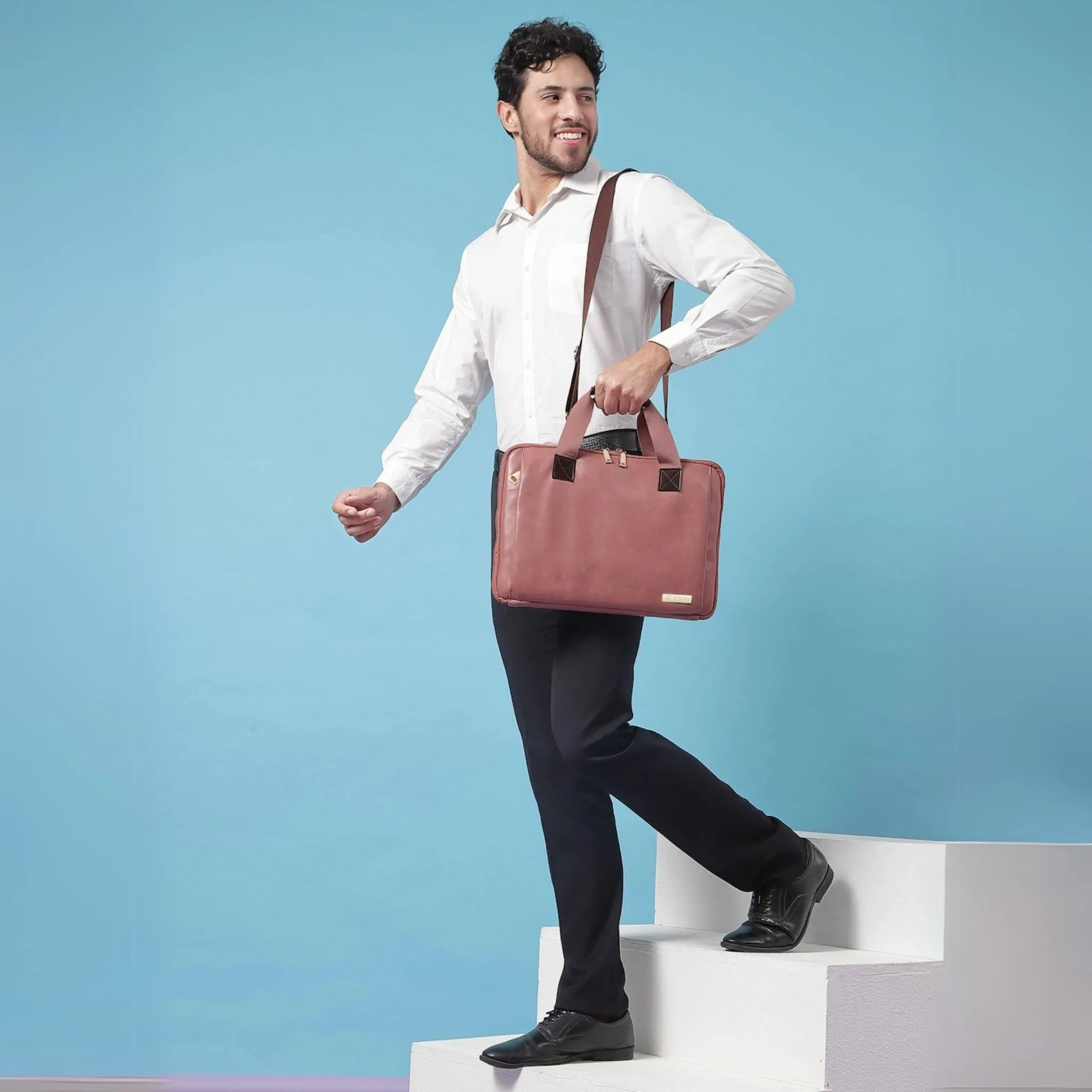 Timeless Unity Laptop Messenger Bag - Blush Pink