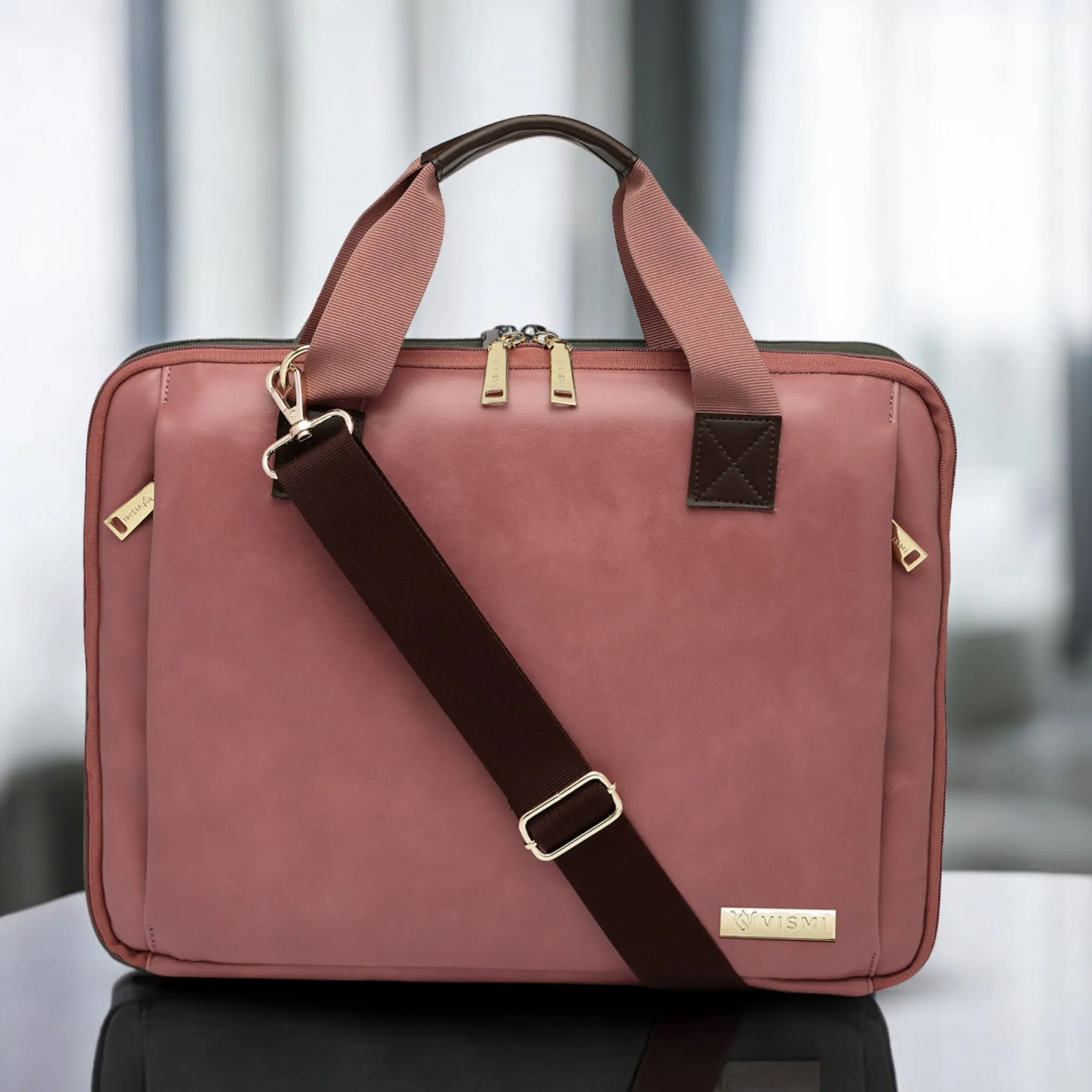 Timeless Unity Laptop Messenger Bag - Blush Pink