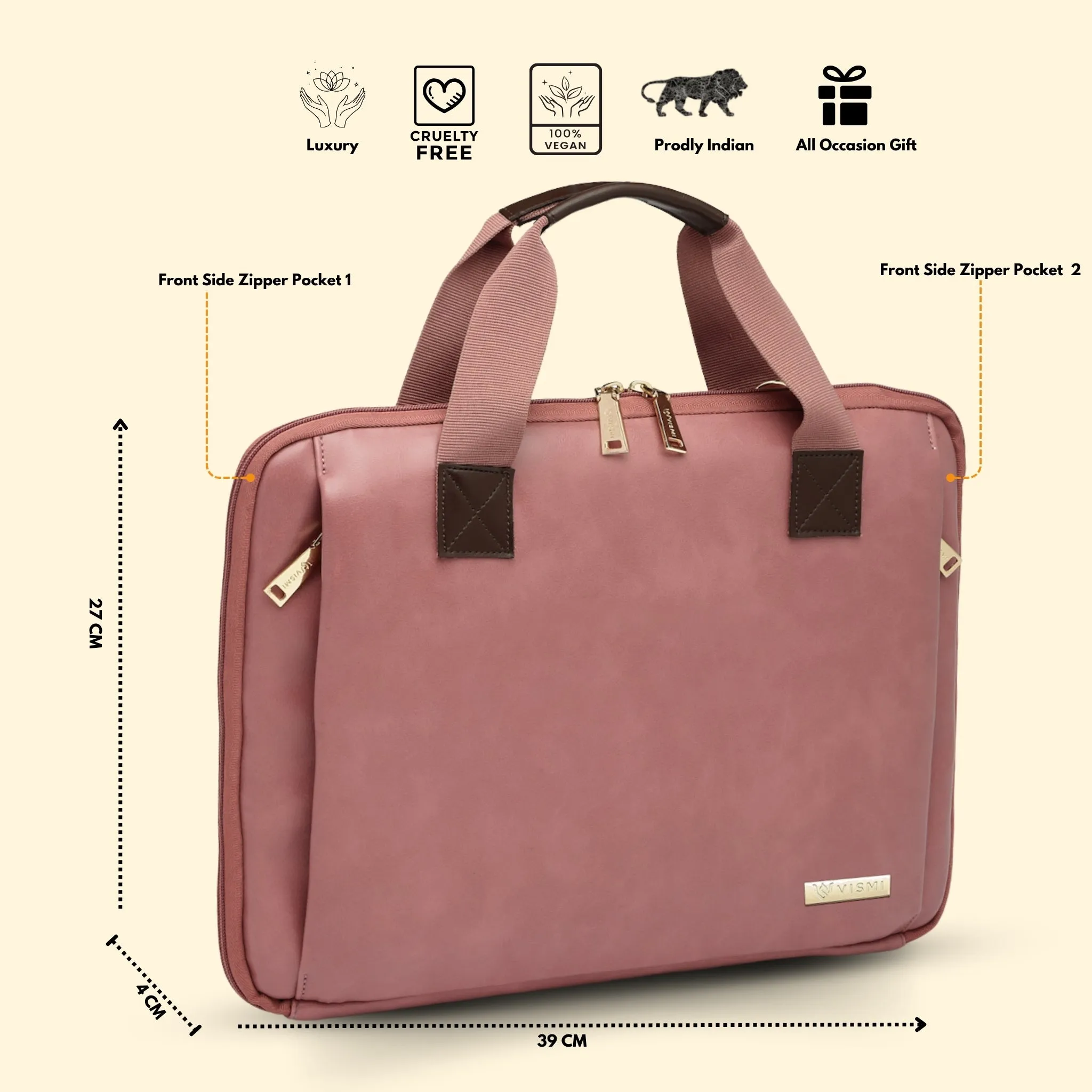 Timeless Unity Laptop Messenger Bag - Blush Pink
