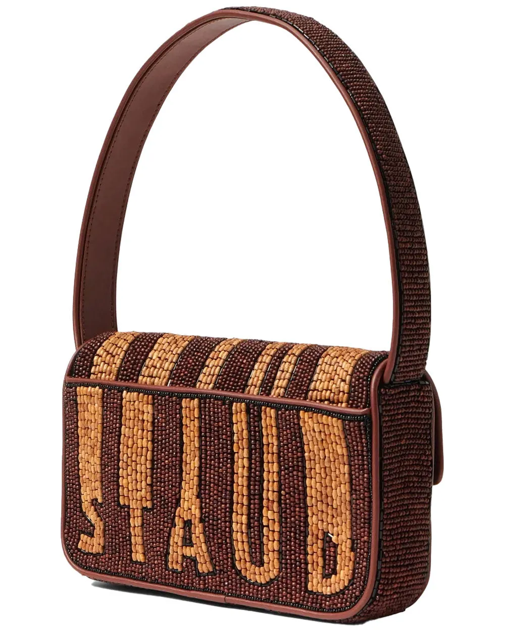Tommy Beaded Shoulder Bag in Wood Stripe