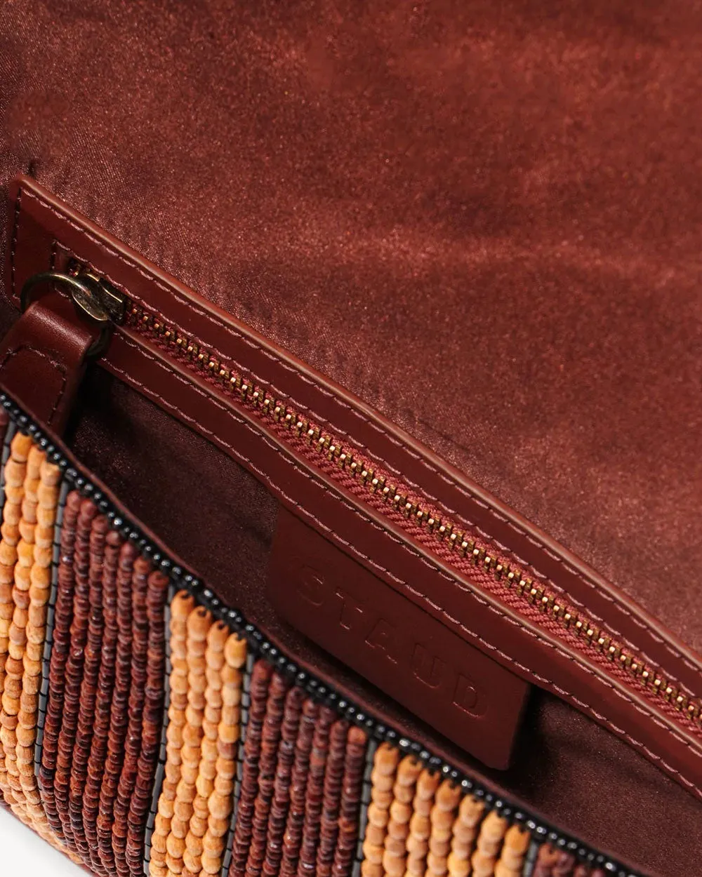 Tommy Beaded Shoulder Bag in Wood Stripe