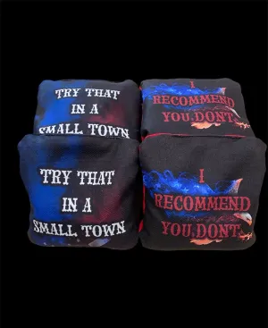Try that in a small town All weather Resin Filled Cornhole Bags