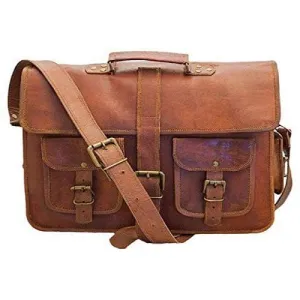 Tuzech Large Bold And Stylish Hunter Leather Bag Handcrafted Messenger Office Regular Bag (11X12 Inches)