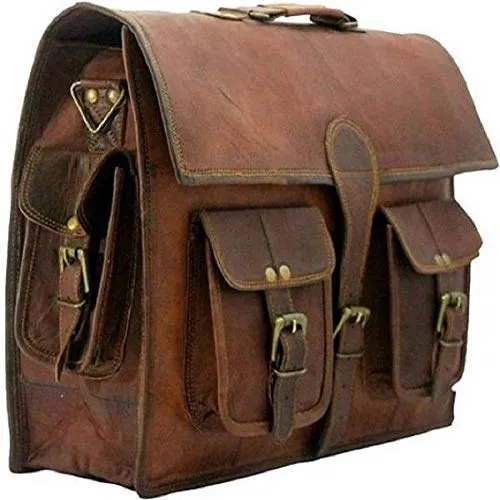 Tuzech Large Bold And Stylish Hunter Leather Bag Handcrafted Messenger Office Regular Bag (11X12 Inches)