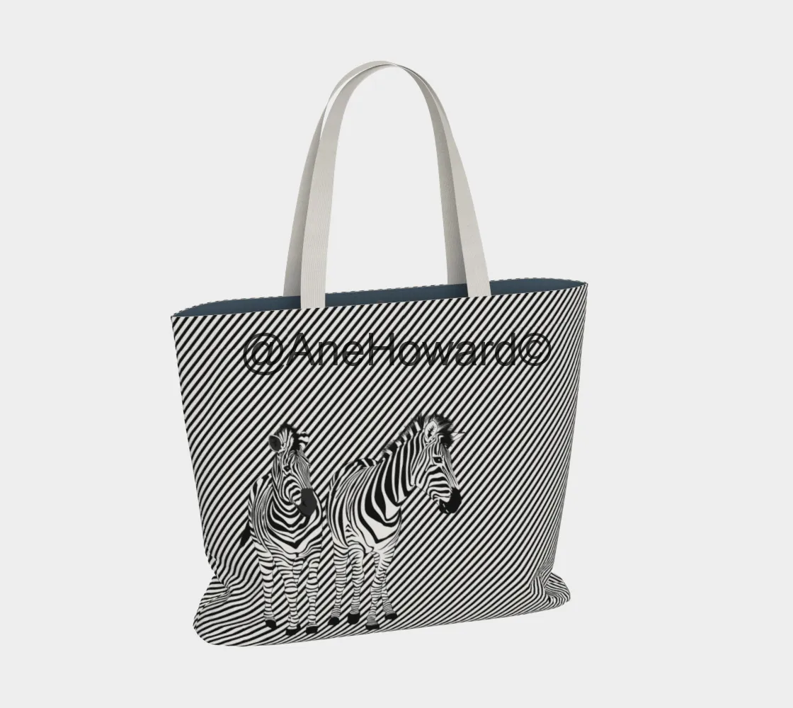 Two Zebras Oversized Cotton Tote Bag