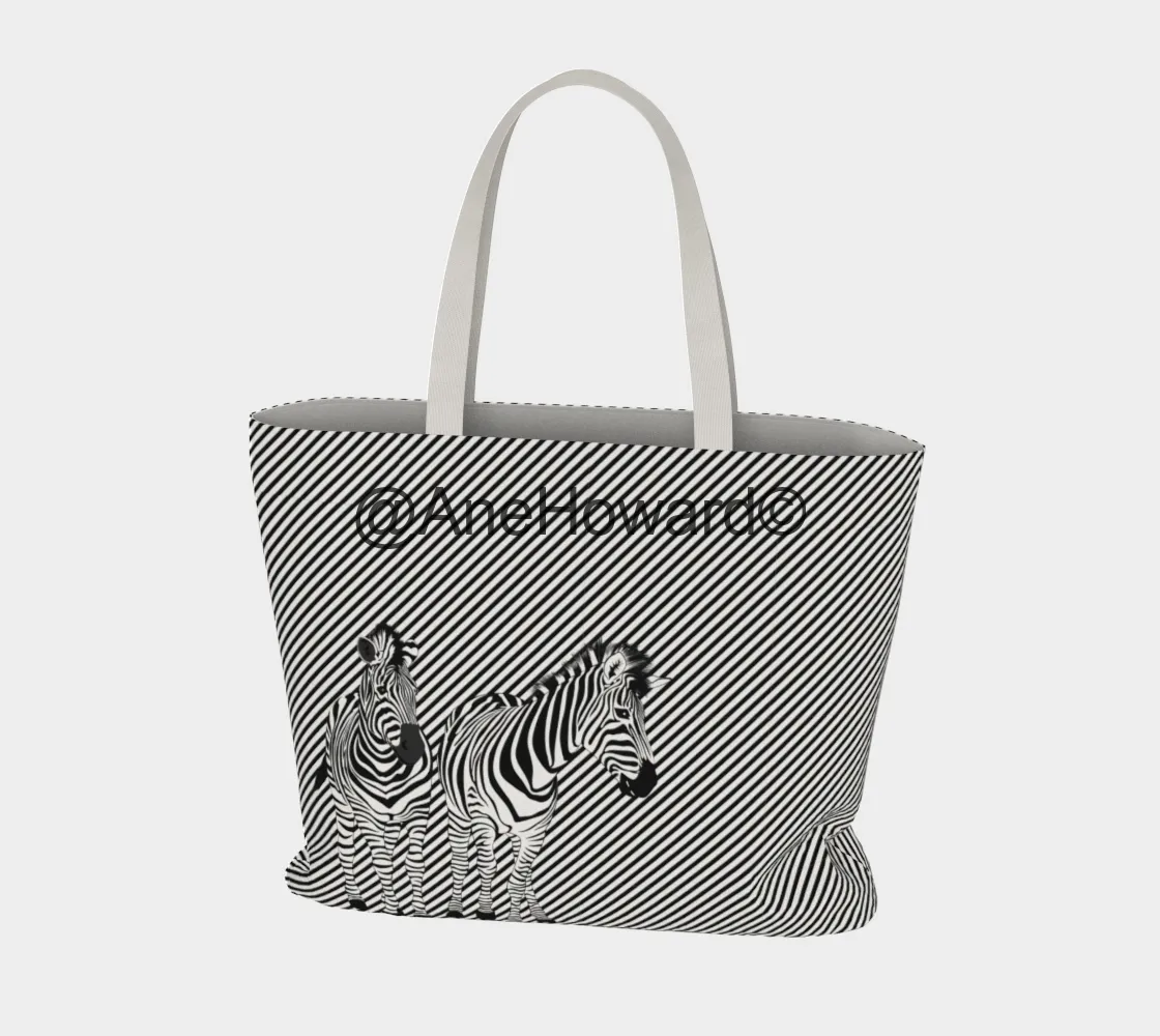 Two Zebras Oversized Cotton Tote Bag