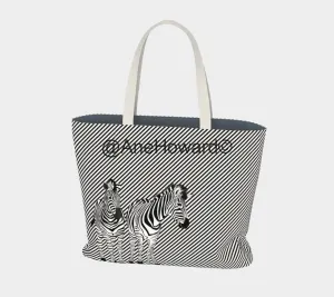 Two Zebras Oversized Cotton Tote Bag