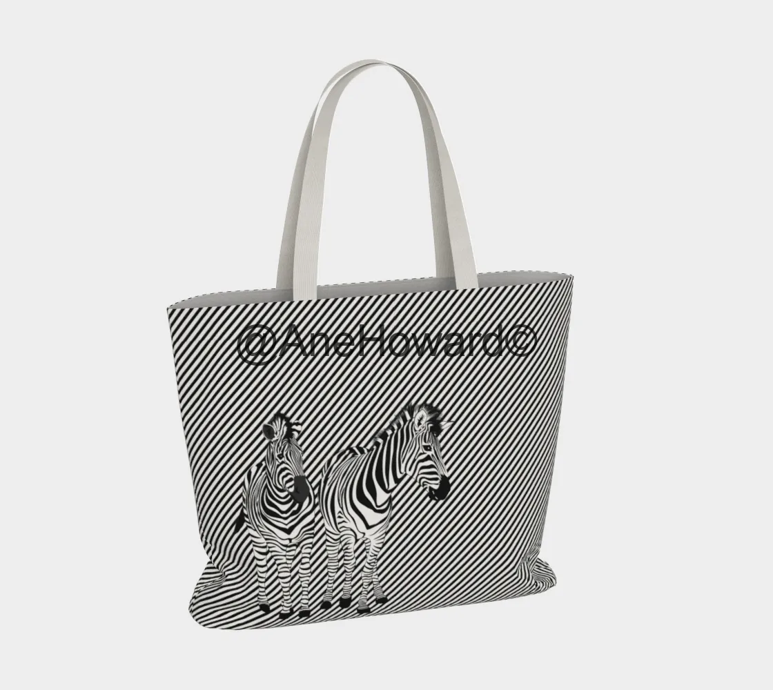 Two Zebras Oversized Cotton Tote Bag