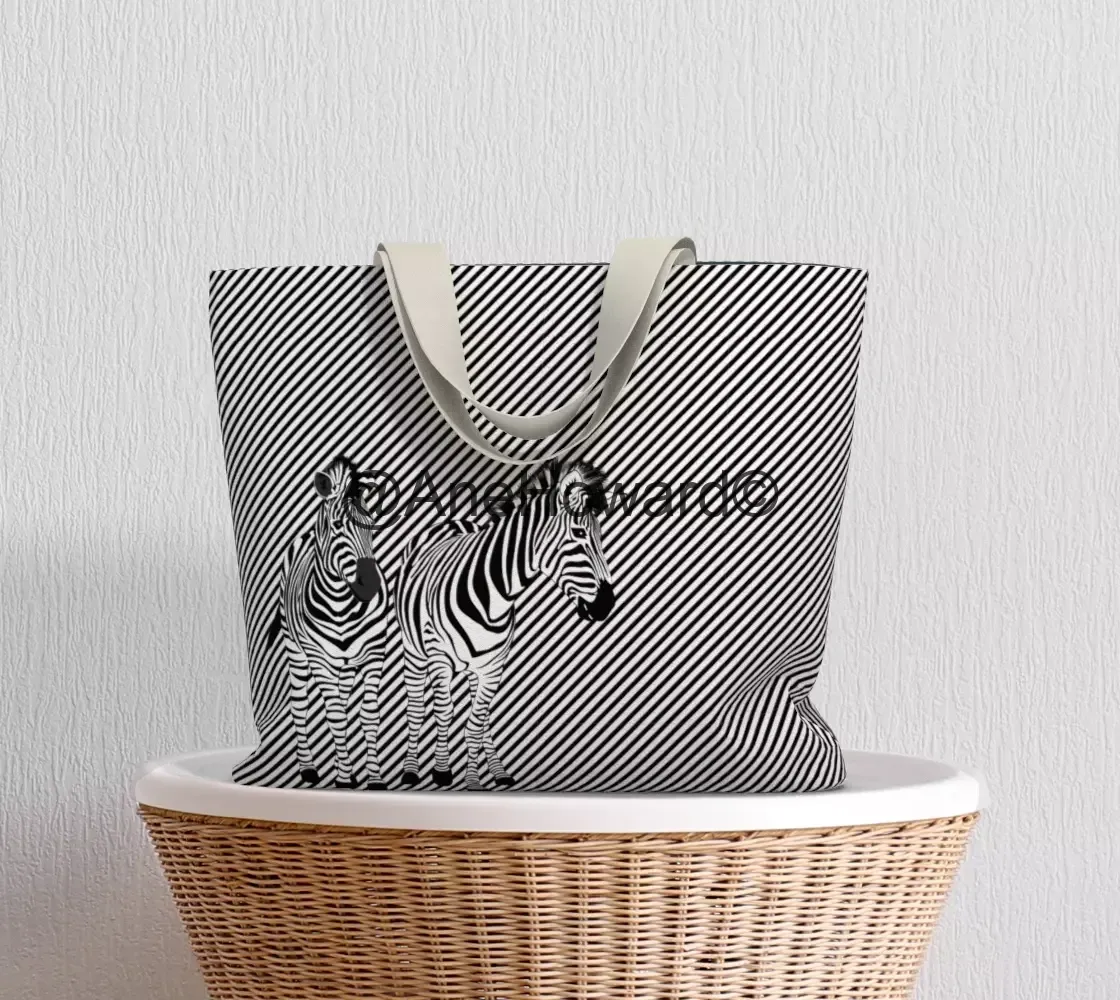 Two Zebras Oversized Cotton Tote Bag