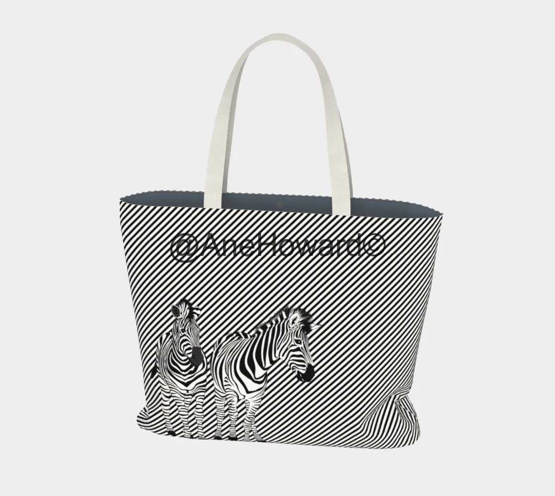 Two Zebras Oversized Cotton Tote Bag