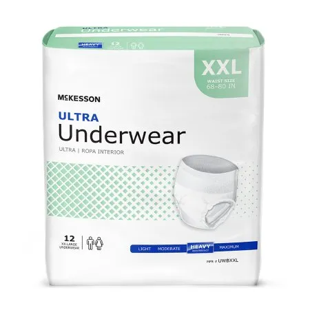 Unisex Adult Absorbent Underwear McKesson Ultra Pull On with Tear Away Seams Disposable Heavy Absorbency