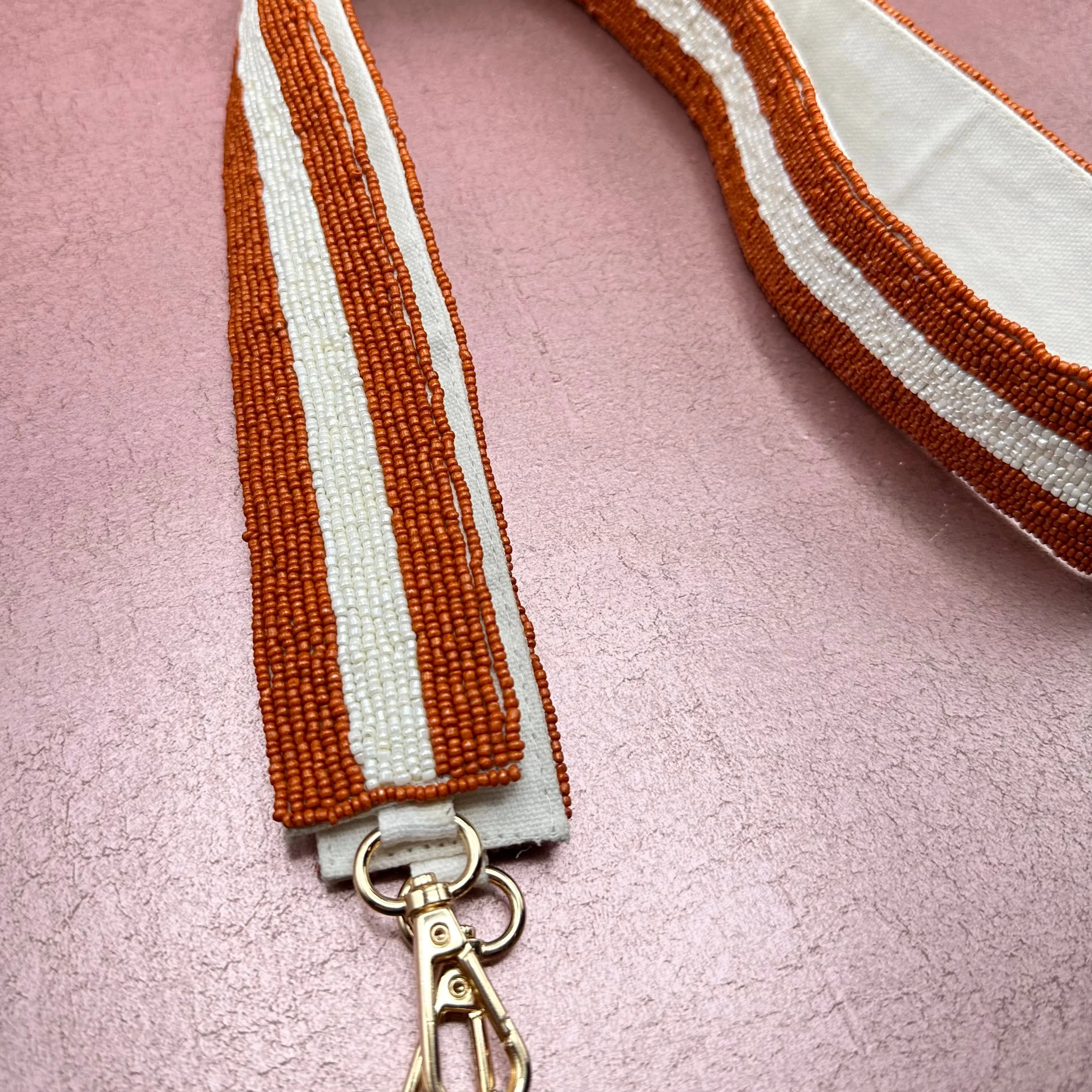 UT Striped Beaded Purse Strap