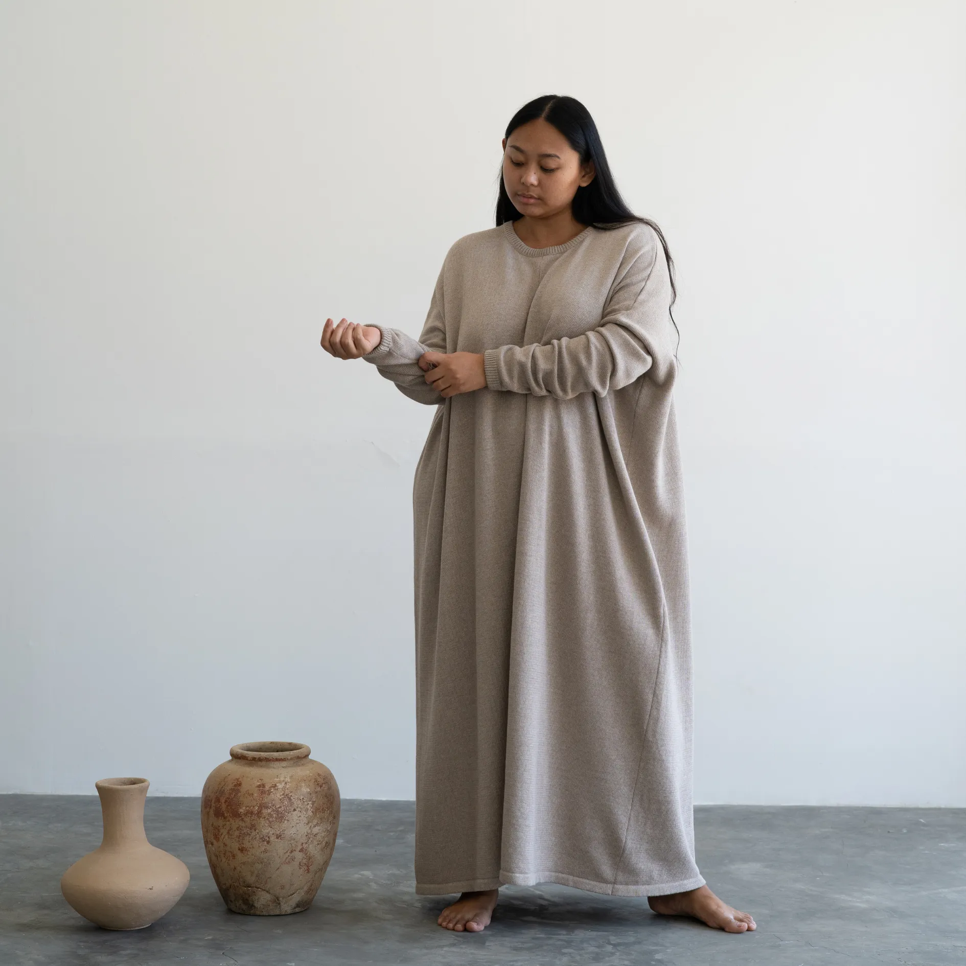 VADA - FAWN Volume Knit Dress