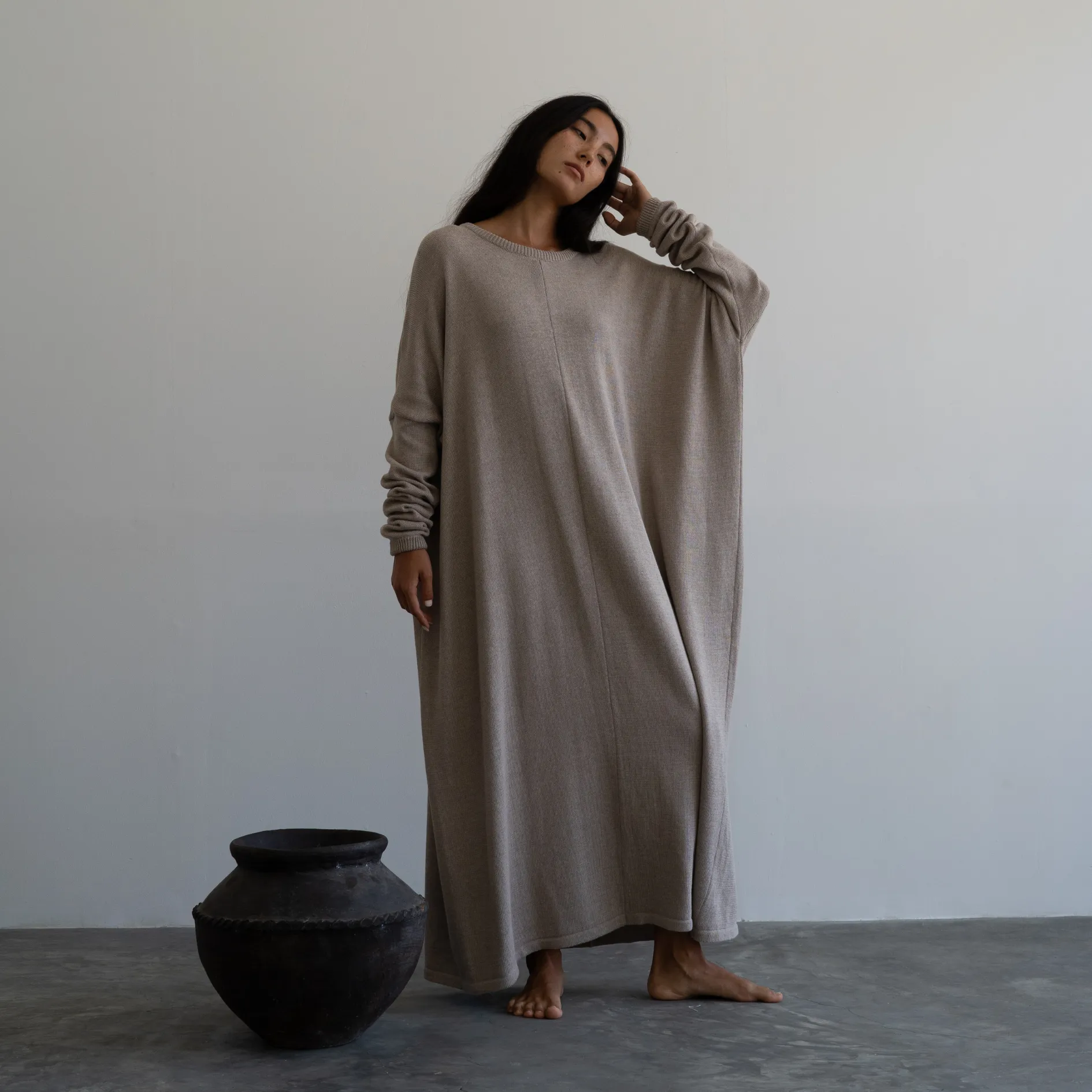 VADA - FAWN Volume Knit Dress