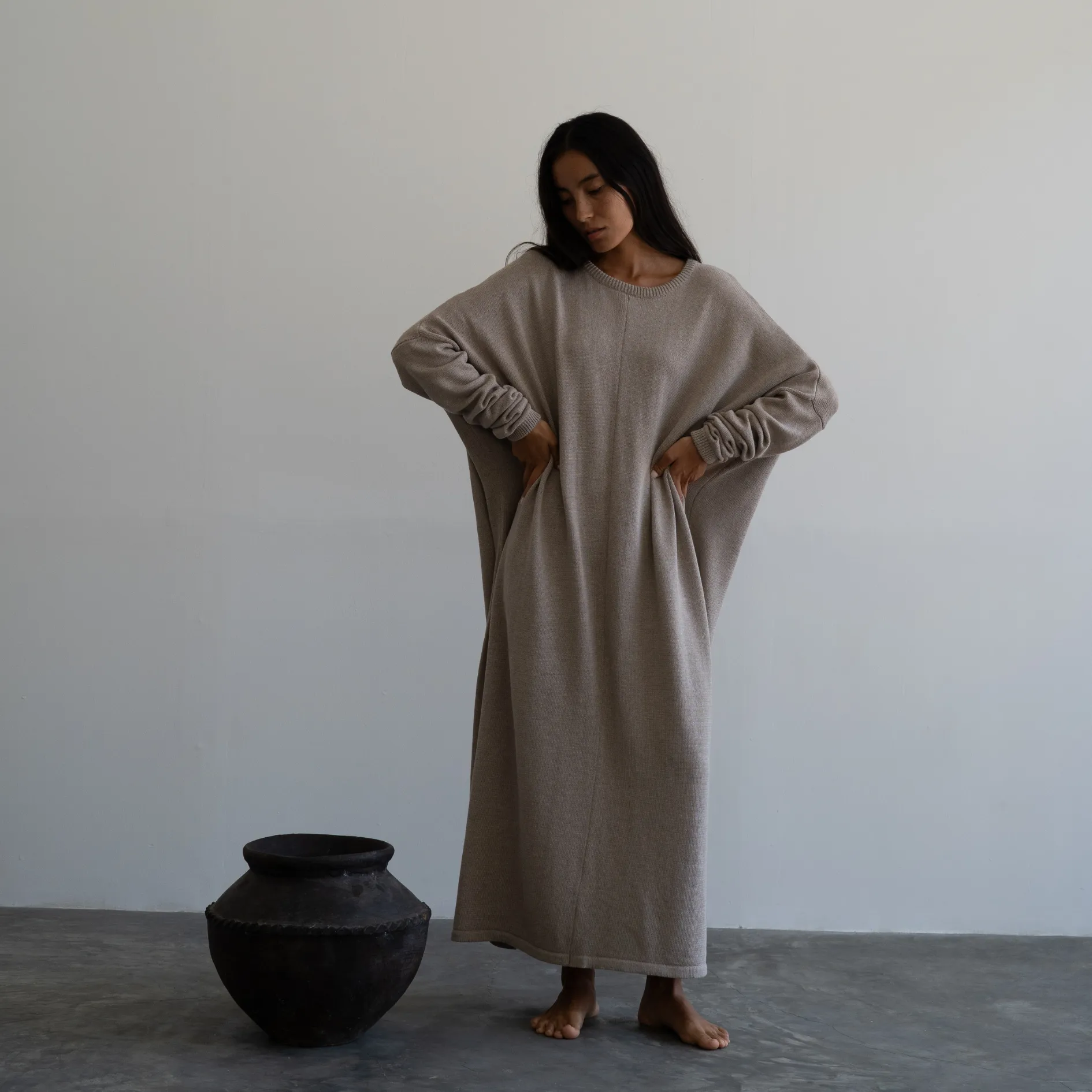 VADA - FAWN Volume Knit Dress