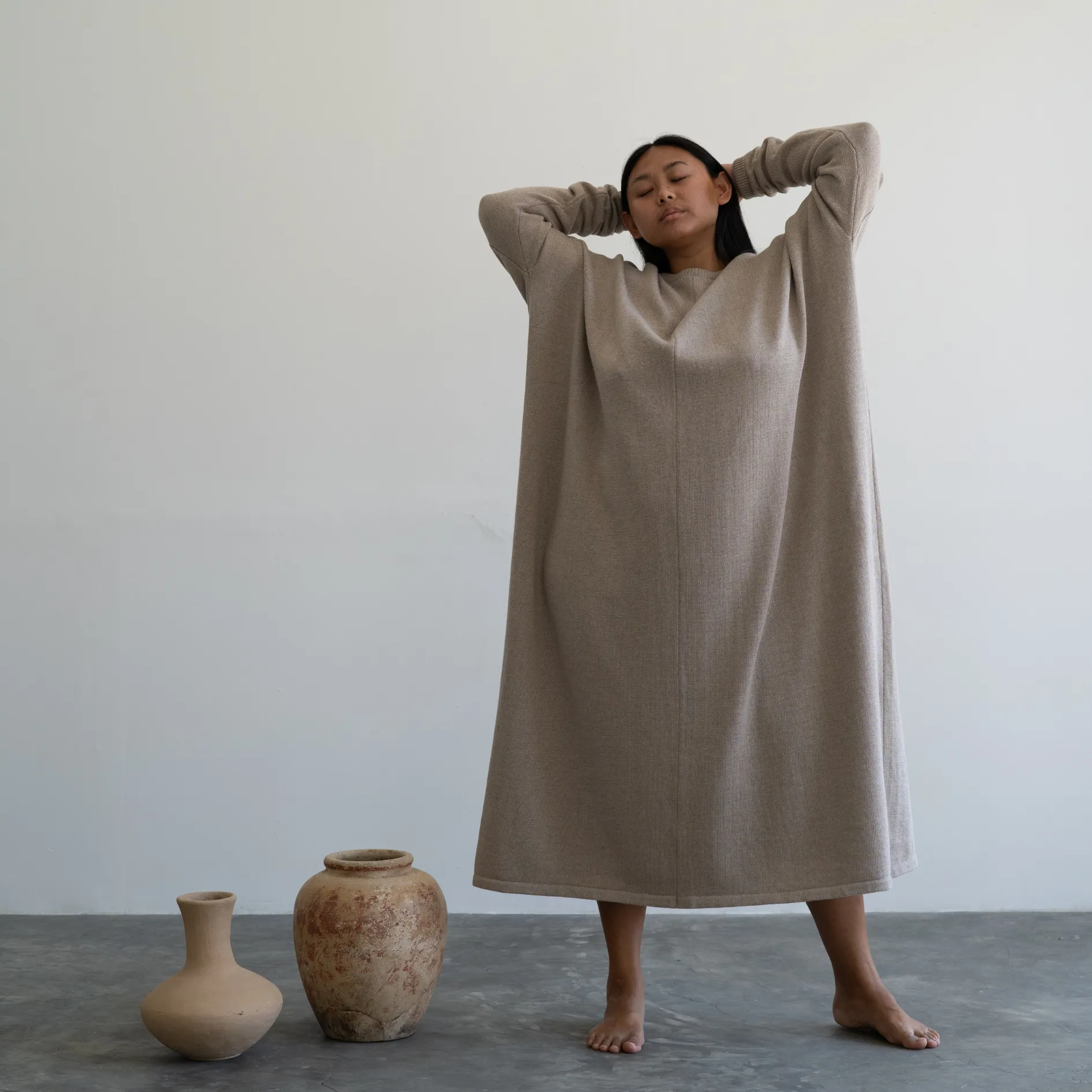 VADA - FAWN Volume Knit Dress