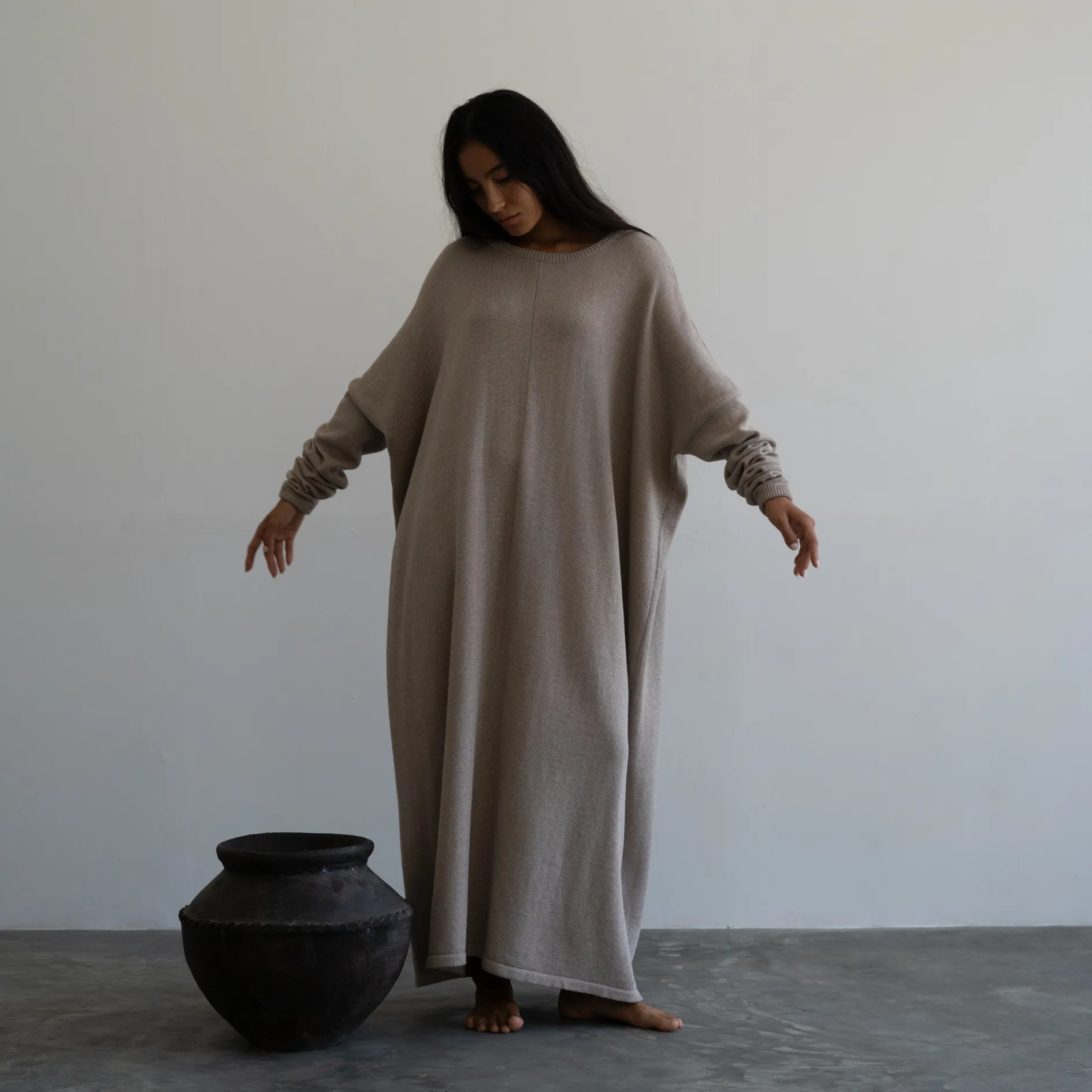 VADA - FAWN Volume Knit Dress