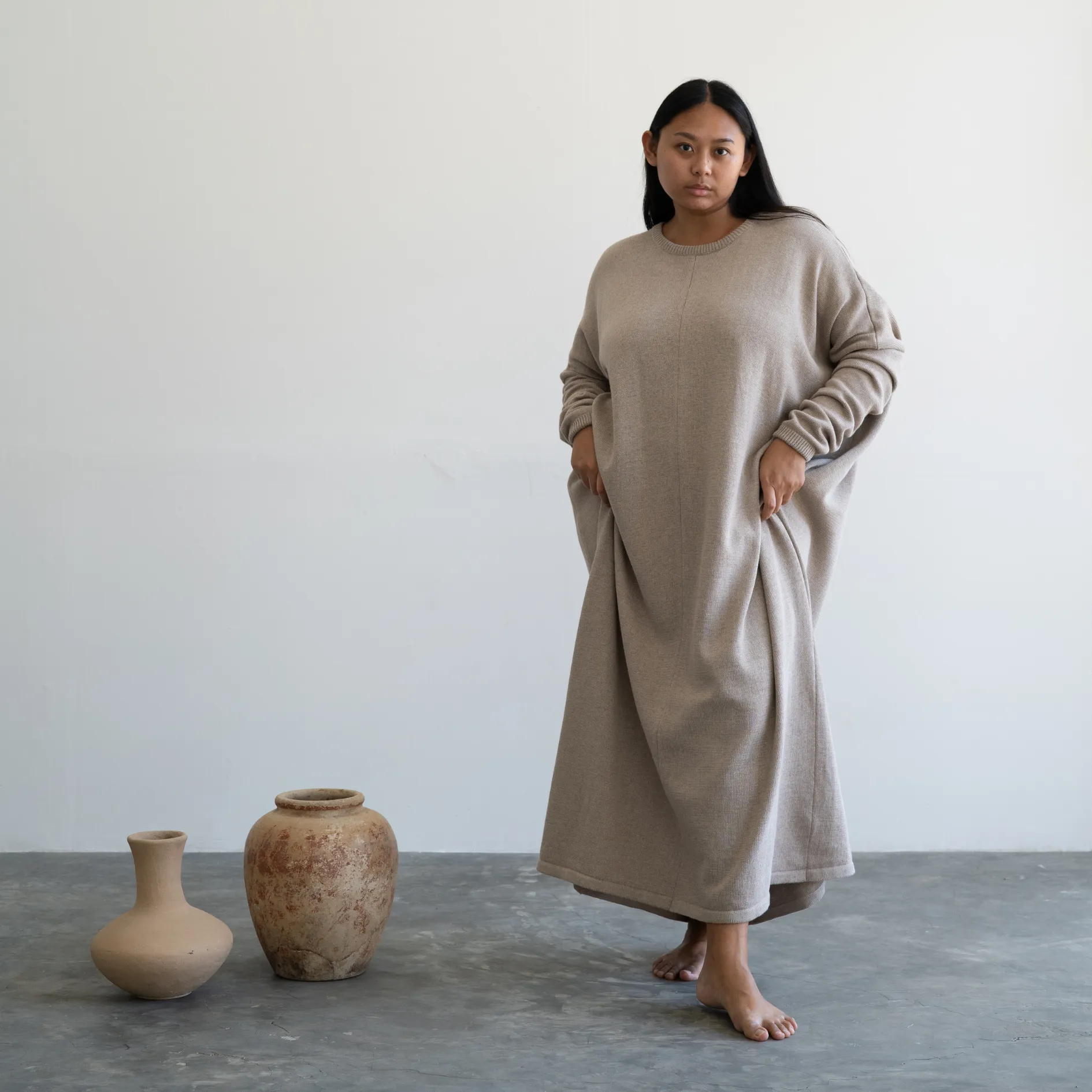 VADA - FAWN Volume Knit Dress