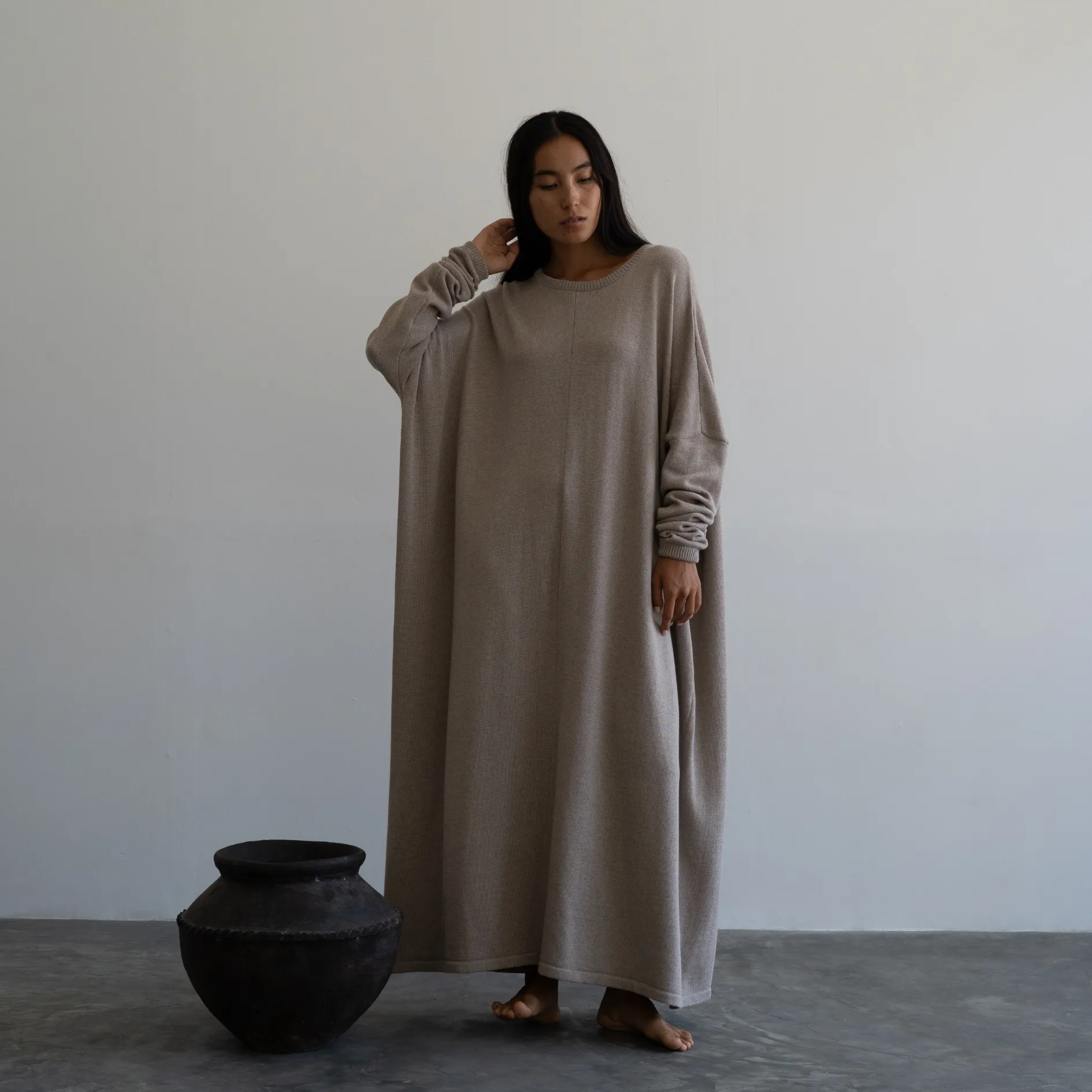 VADA - FAWN Volume Knit Dress
