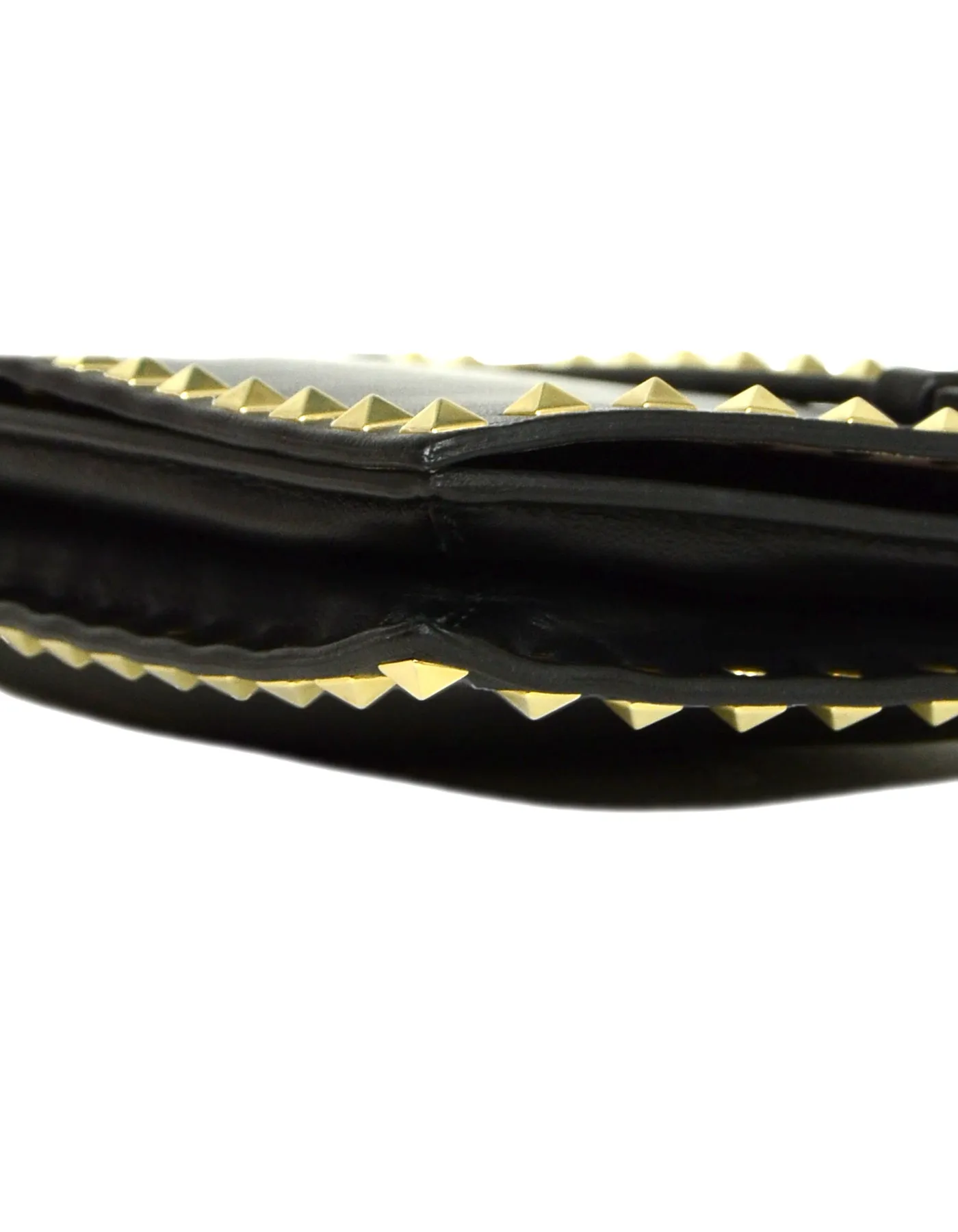Valentino Black Leather Rockstud Wristlet Clutch