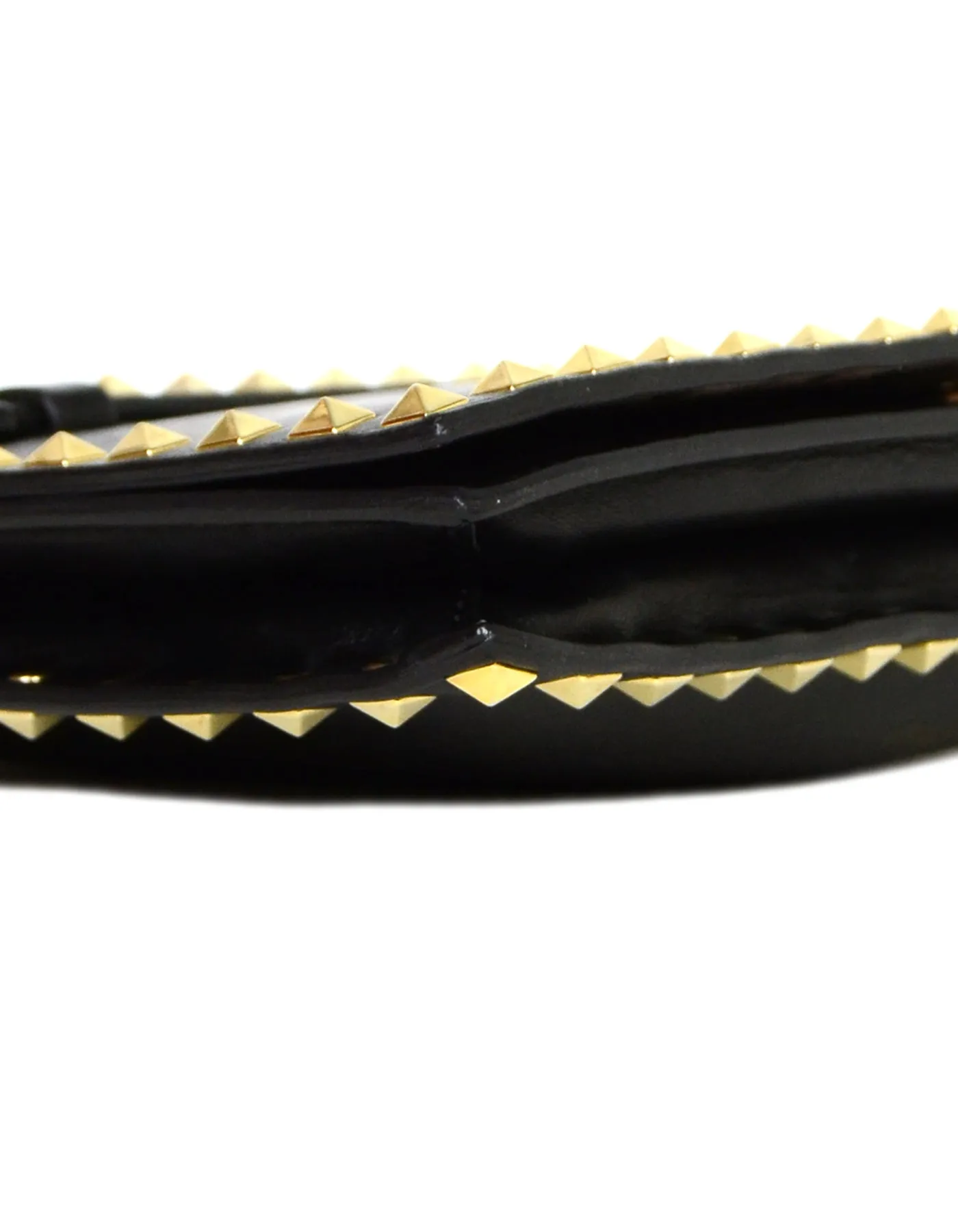 Valentino Black Leather Rockstud Wristlet Clutch