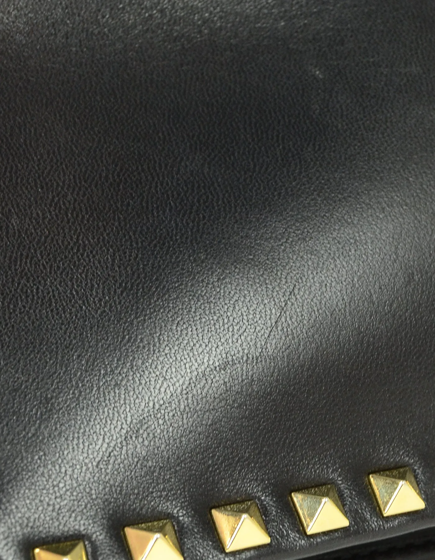Valentino Black Leather Rockstud Wristlet Clutch