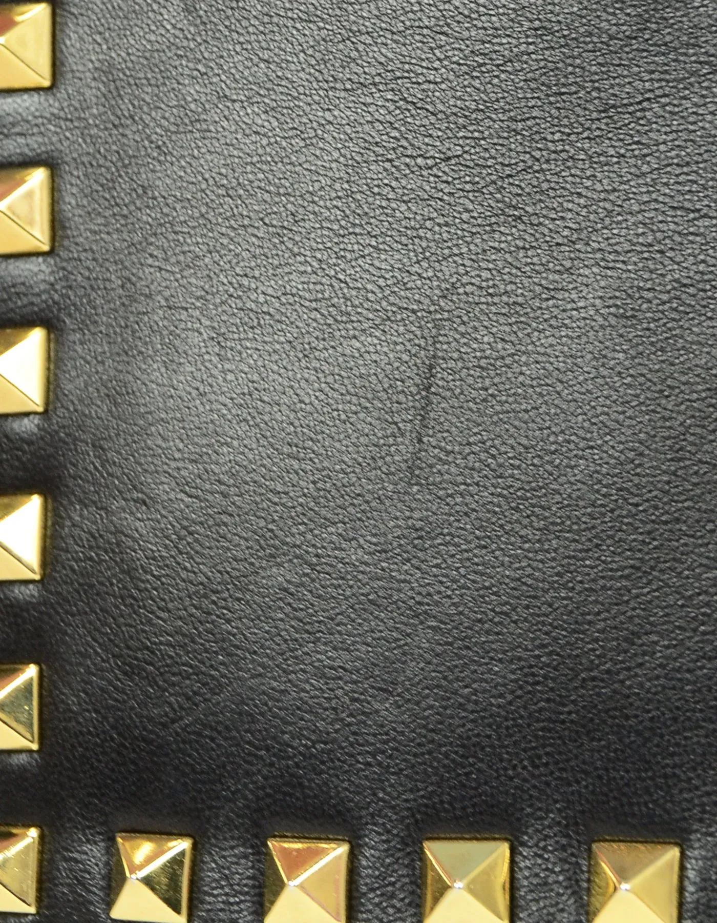 Valentino Black Leather Rockstud Wristlet Clutch