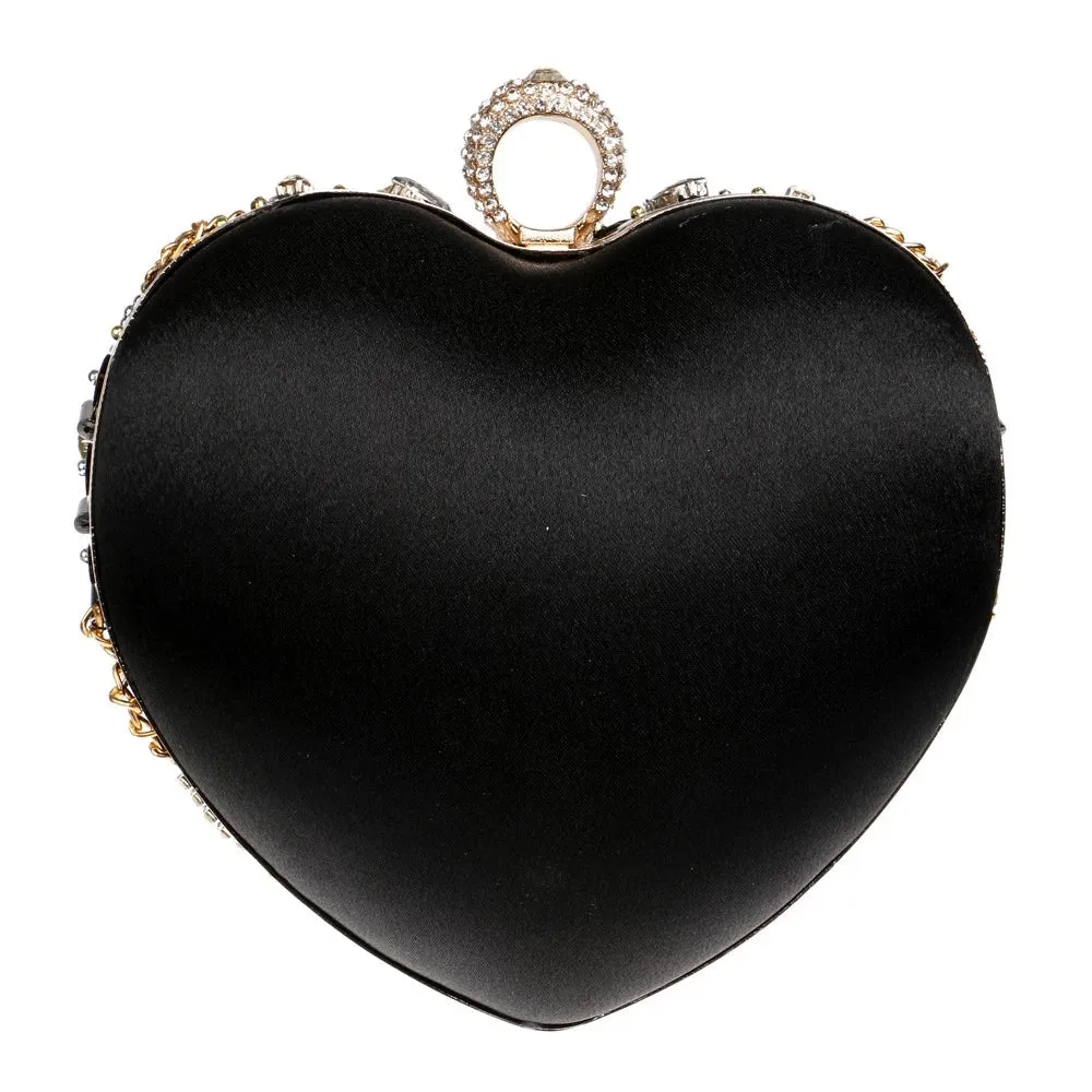 Vintage Black Evening Clutch Bags Ladies Box Party Handbags Purses