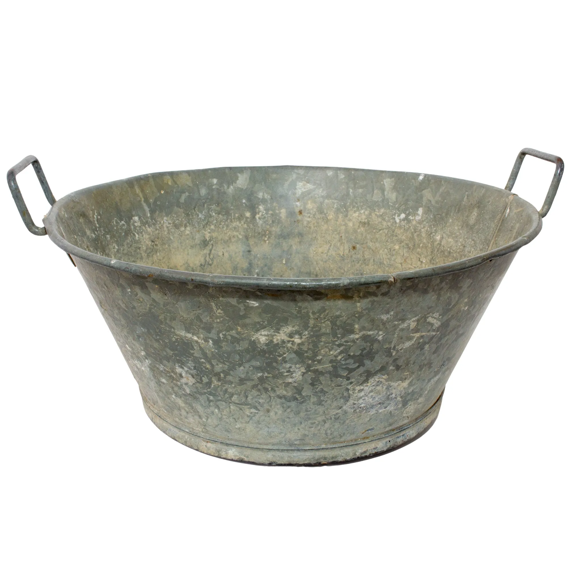 Vintage French Zinc Bucket with Custom "Cheers" Calligraphy