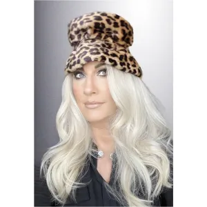 Vintage Hat Leopard Faux Fur Felt Bucket Hat 1950S