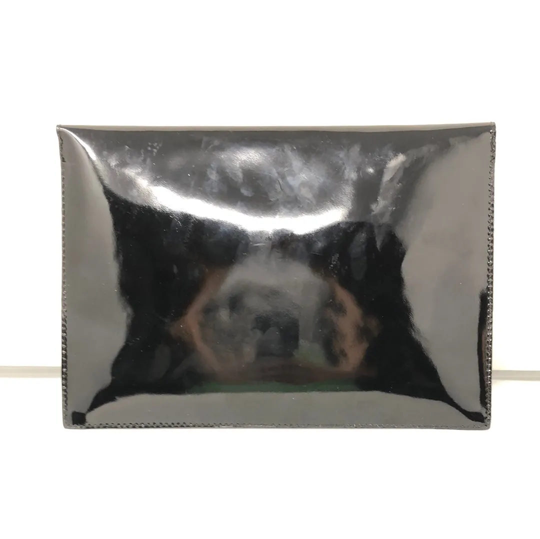 Vintage: Labagagerie black pattent leather envelope clutch