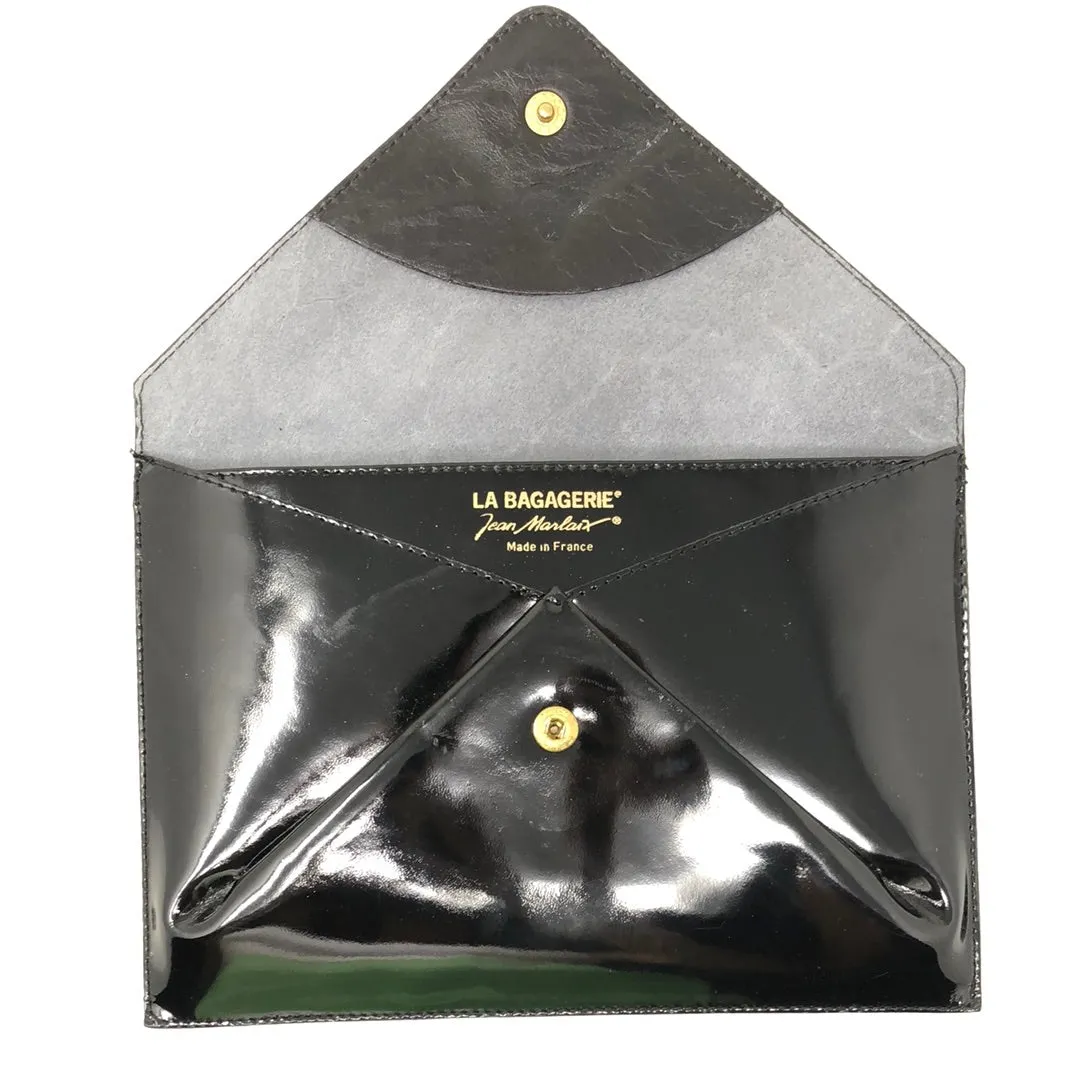 Vintage: Labagagerie black pattent leather envelope clutch