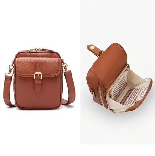 Vintage Large Capacity Messenger Leather Bag With 10 card inserts Casual Backpack Men Women's Bag Retro Backpack Large Capacity Travel