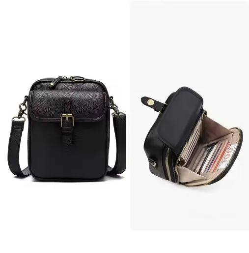 Vintage Large Capacity Messenger Leather Bag With 10 card inserts Casual Backpack Men Women's Bag Retro Backpack Large Capacity Travel