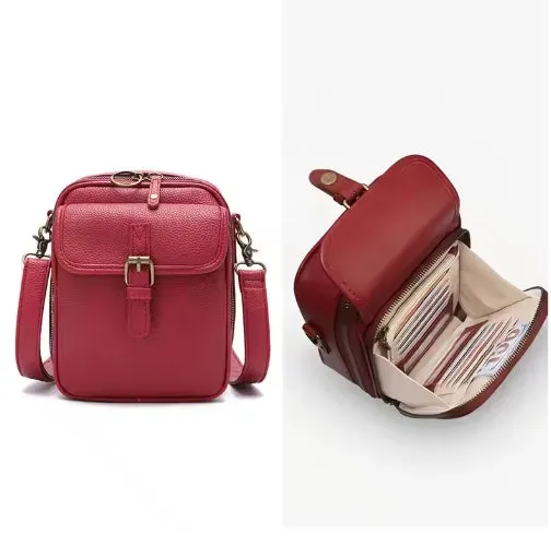 Vintage Large Capacity Messenger Leather Bag With 10 card inserts Casual Backpack Men Women's Bag Retro Backpack Large Capacity Travel