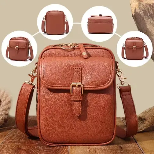Vintage Large Capacity Messenger Leather Bag With 10 card inserts Casual Backpack Men Women's Bag Retro Backpack Large Capacity Travel