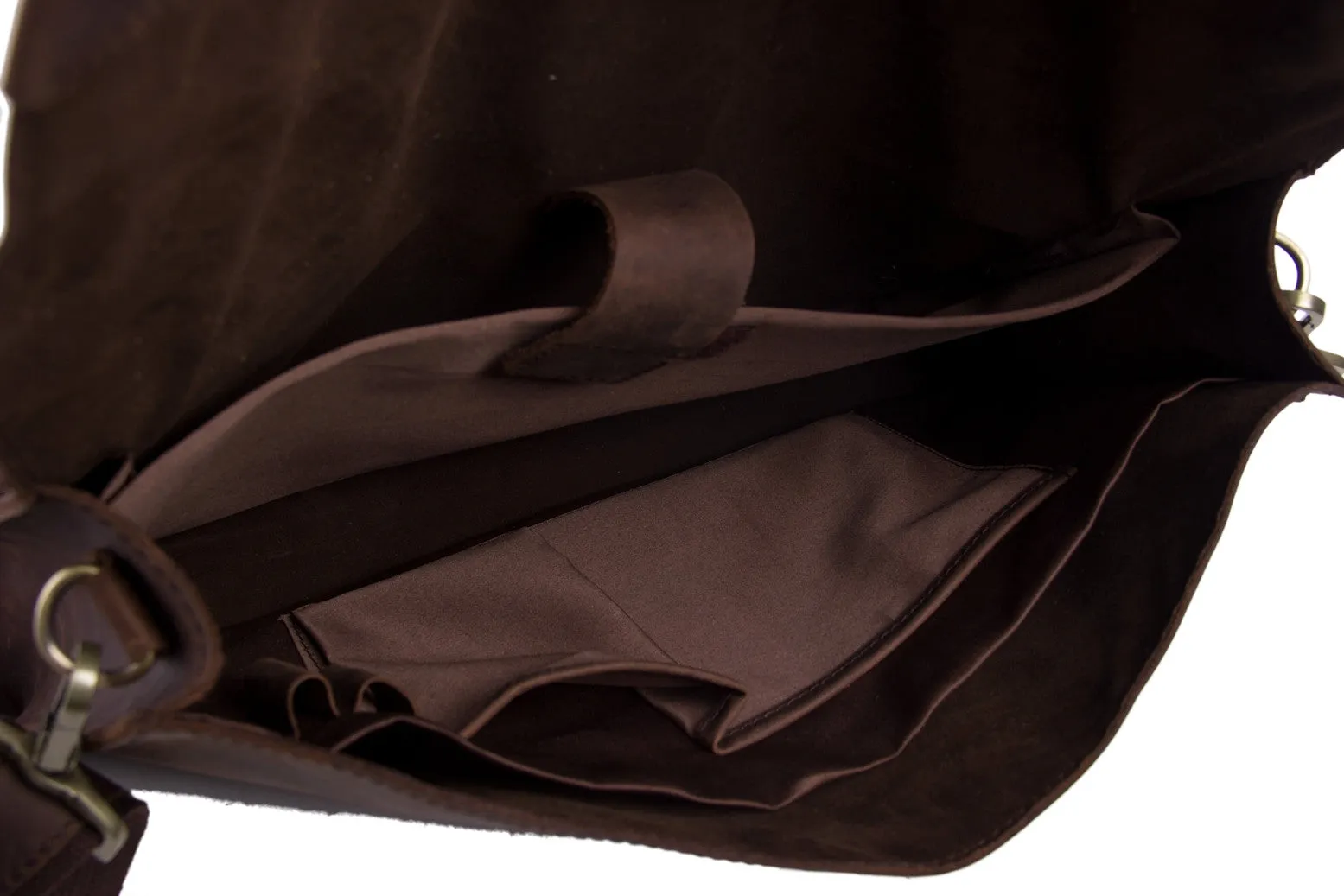Vintage Style Genuine Leather Briefcase Men's Messenger Bag Laptop Bag Business