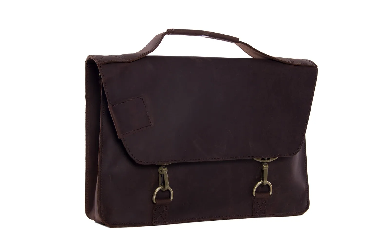 Vintage Style Genuine Leather Briefcase Men's Messenger Bag Laptop Bag Business