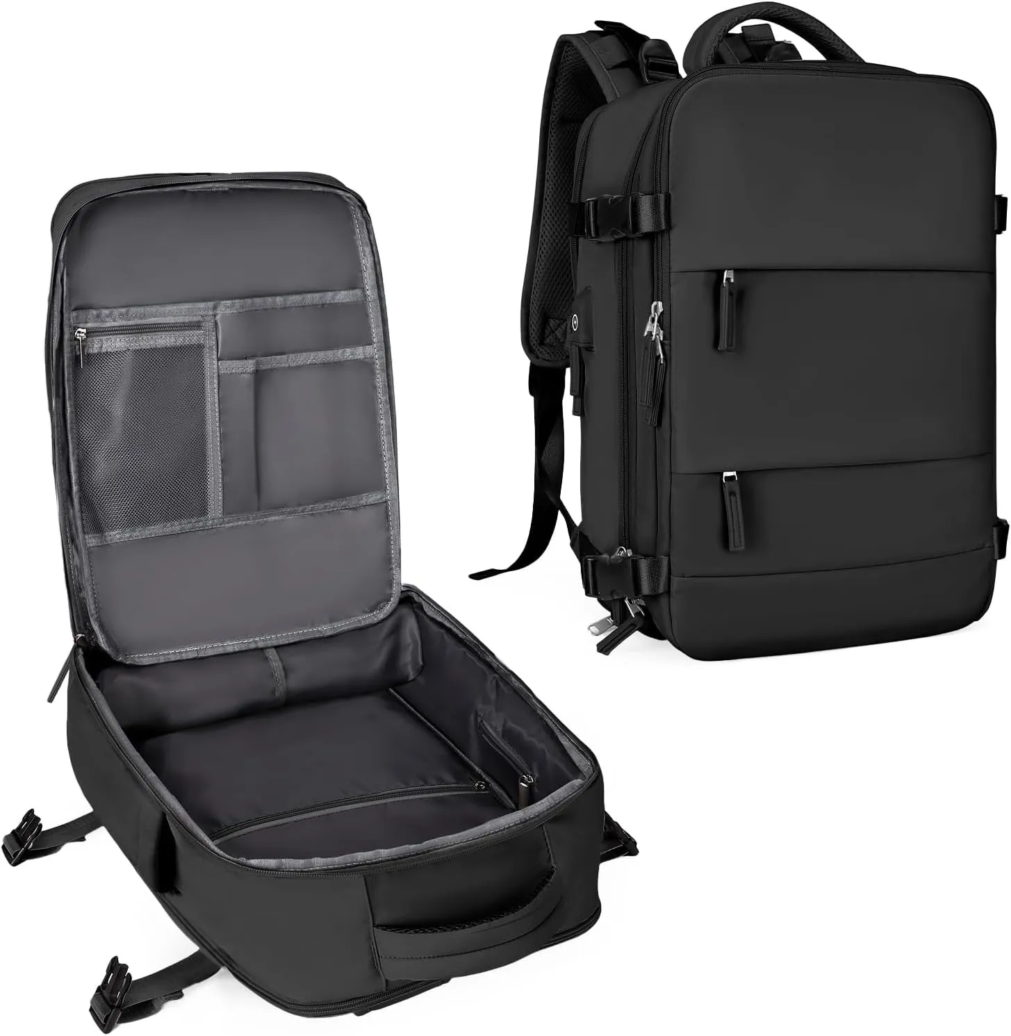 Waterproof Travel Backpack, Outdoor Sports Rucksack with USB Charging Port & Shoe Compartment