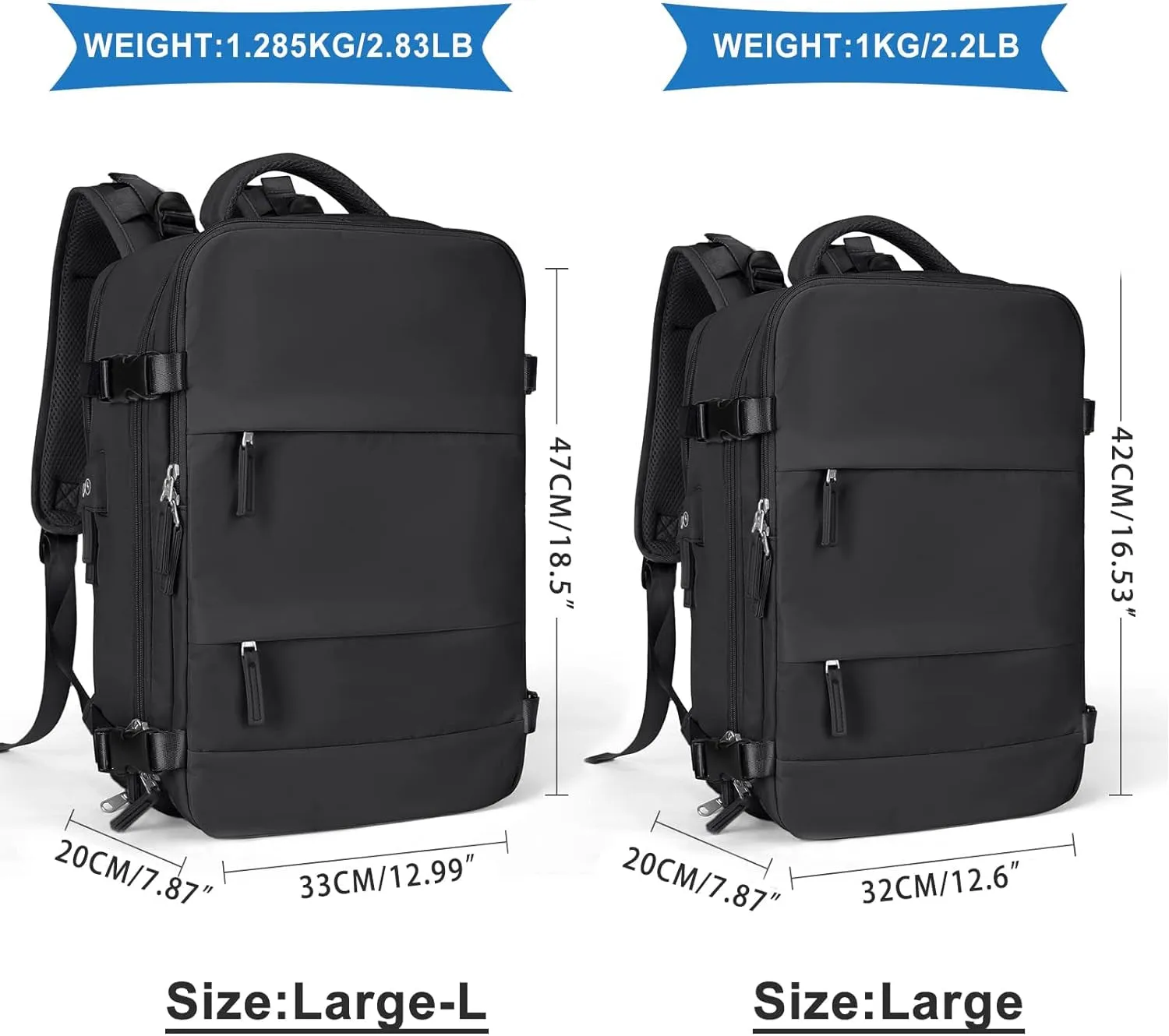 Waterproof Travel Backpack, Outdoor Sports Rucksack with USB Charging Port & Shoe Compartment