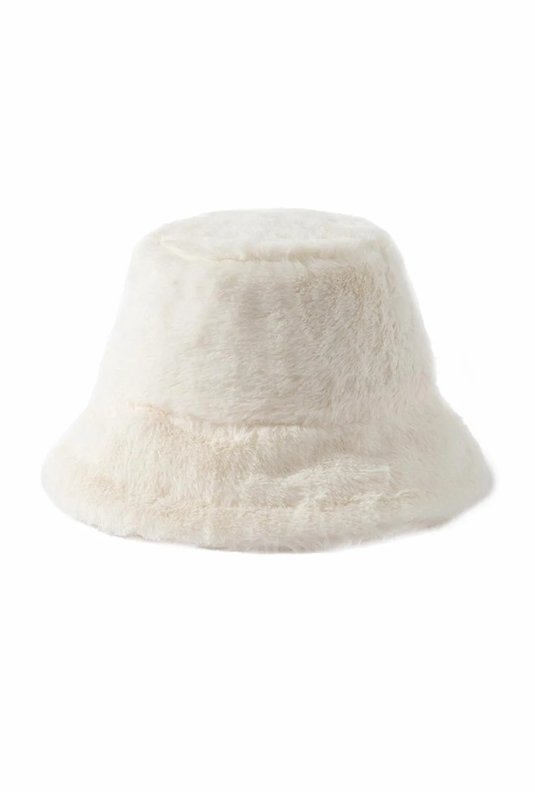 White Fur Bucket Hat