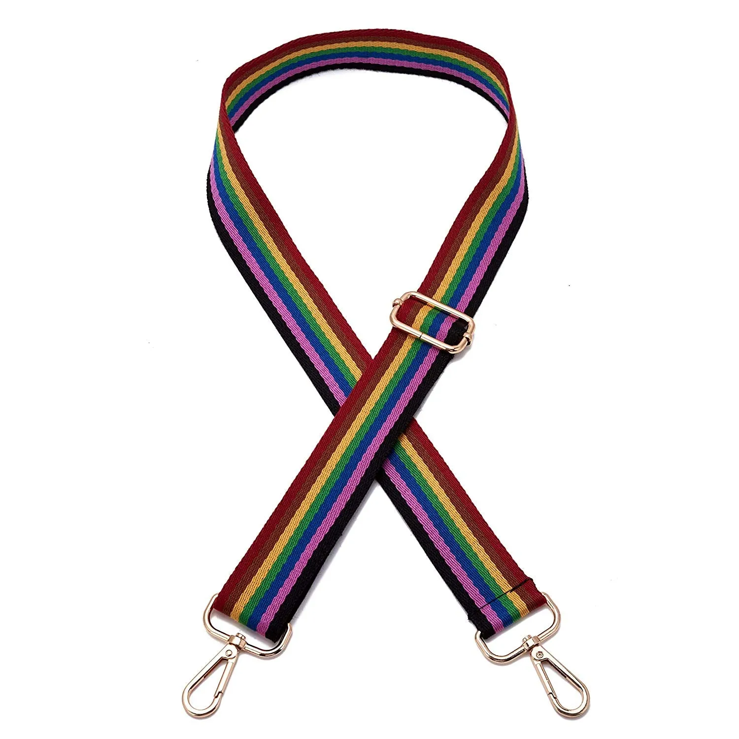 Wide Shoulder Strap Adjustable Replacement Belt Guitar Style Crossbody Bag Handbag Strap Multicolor Canvas Straps（Wide:1.4in，Long:49.2in）
