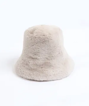 Winter White Eco Faux Fur Bucket Hat