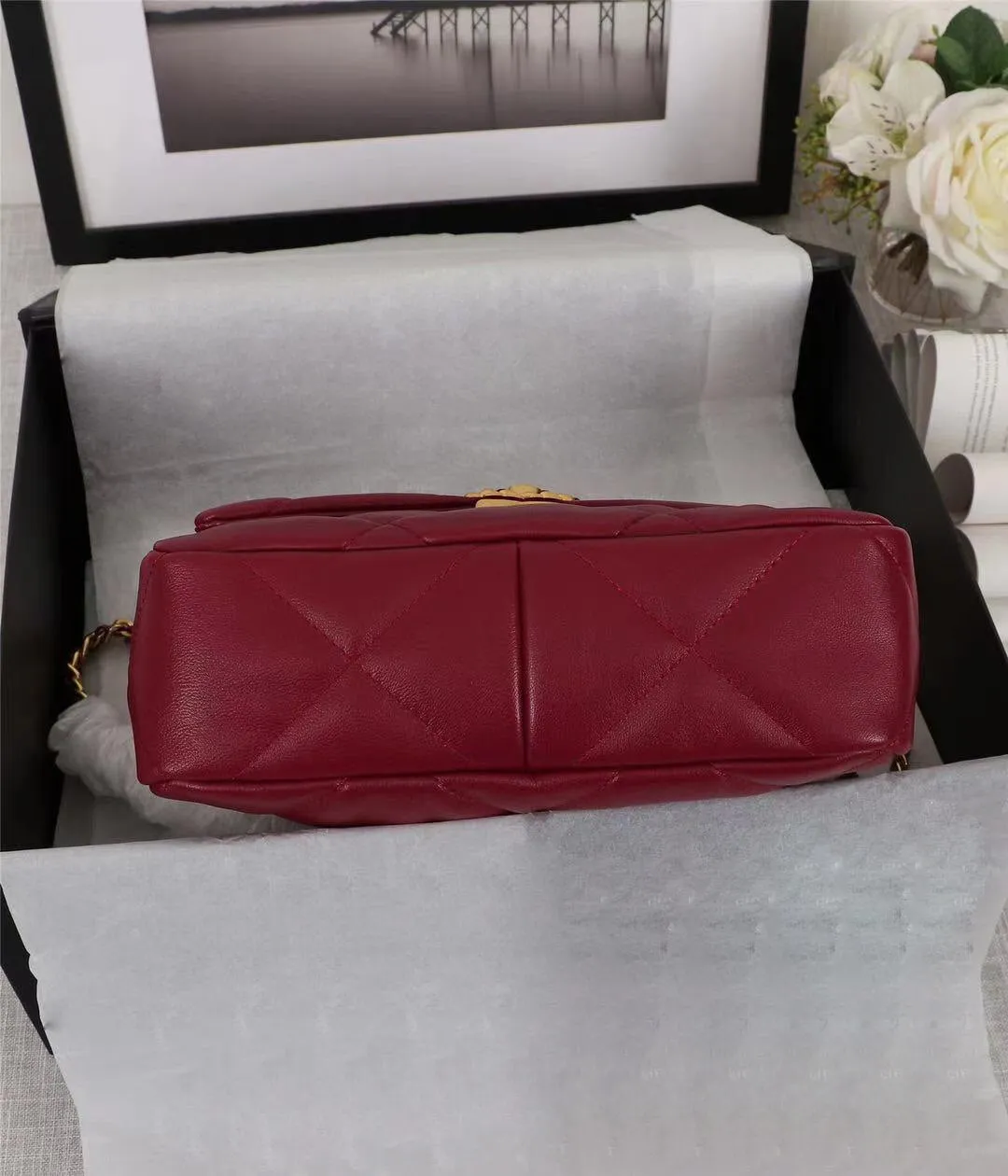 Women Genuine Leather Classic Caviar Bag
