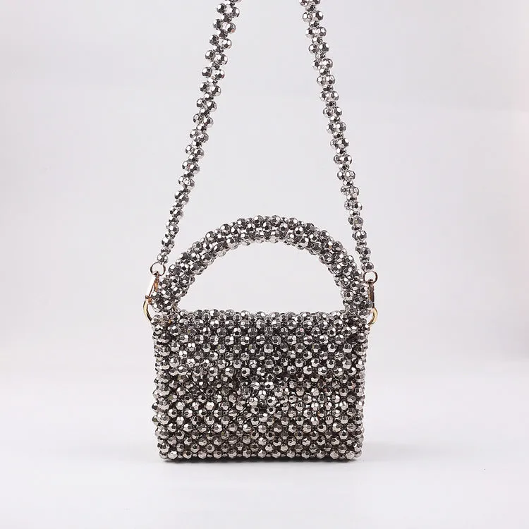 Women's Creative Acrylic Portable Beaded Fashion Weaving Handbags