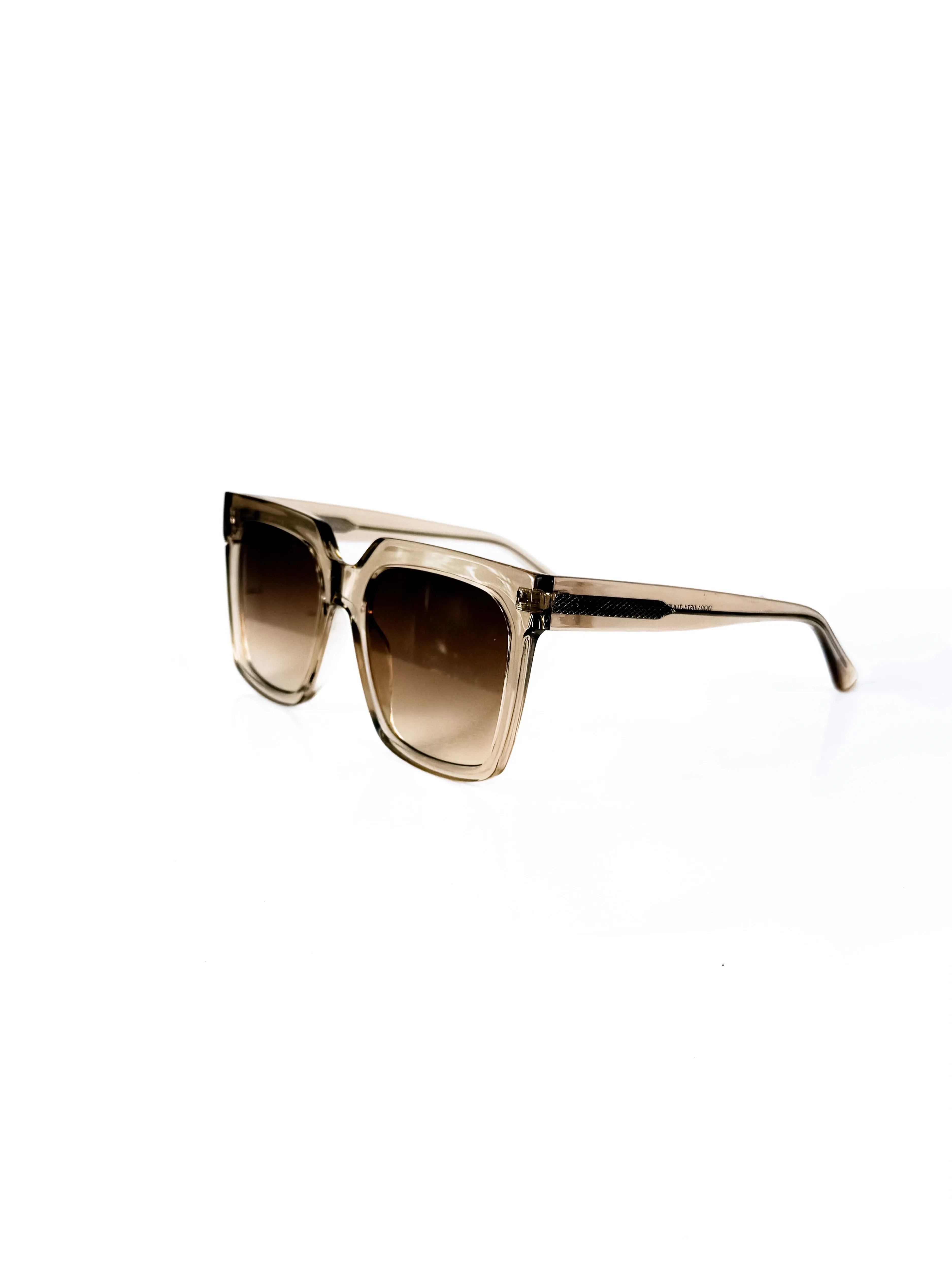 Women's Light Brown Oversized Square Sunglasses